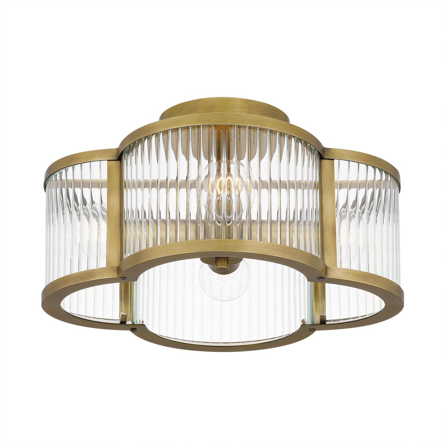 Quoizel - ASR1715WS - Four Light Semi-Flush Mount - Aster - Weathered Brass
