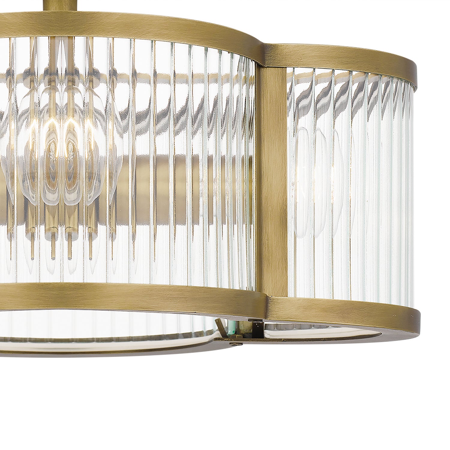 Quoizel - ASR1715WS - Four Light Semi-Flush Mount - Aster - Weathered Brass
