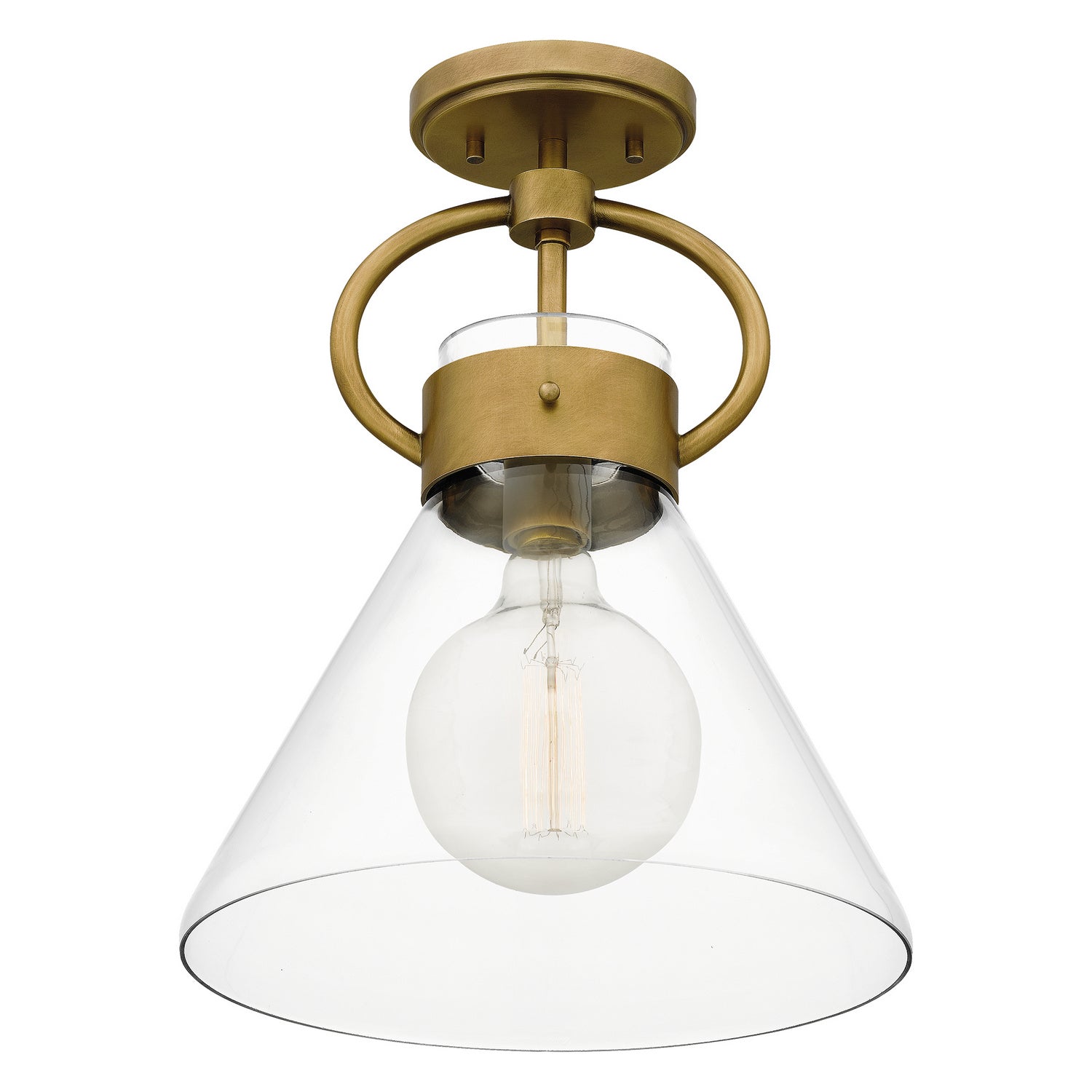 Quoizel - WBS1712WS - One Light Semi Flush Mount - Webster - Weathered Brass