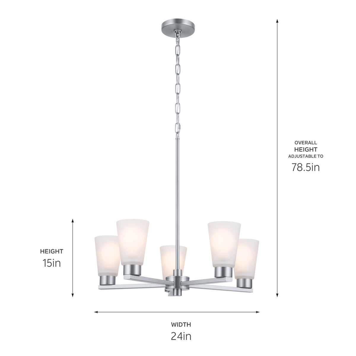 Kichler - 52436NI - Five Light Chandelier - Stamos - Brushed Nickel