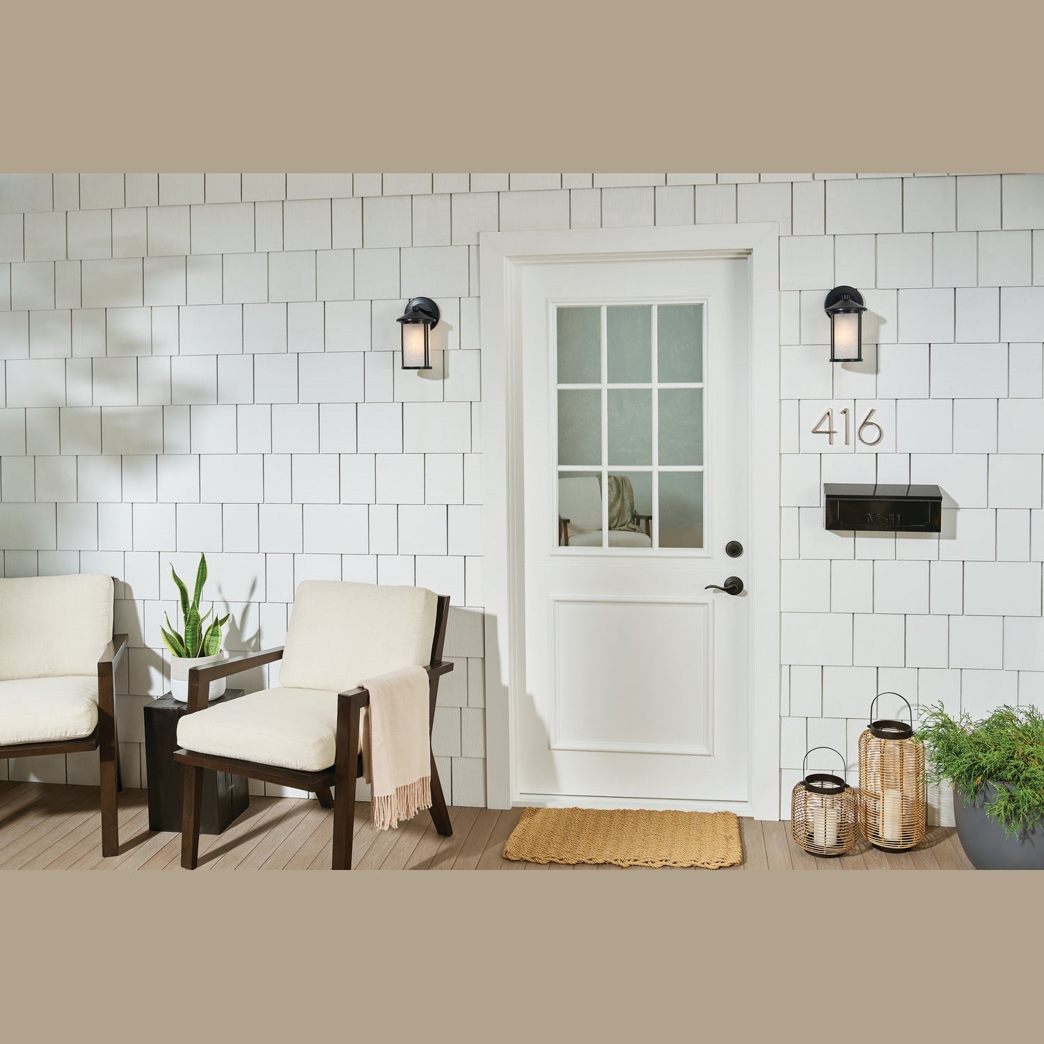 Kichler - 59098BK - One Light Outdoor Wall Mount - Lombard - Black