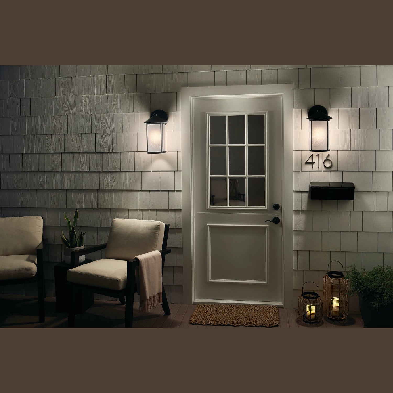 Kichler - 59100BK - One Light Outdoor Wall Mount - Lombard - Black