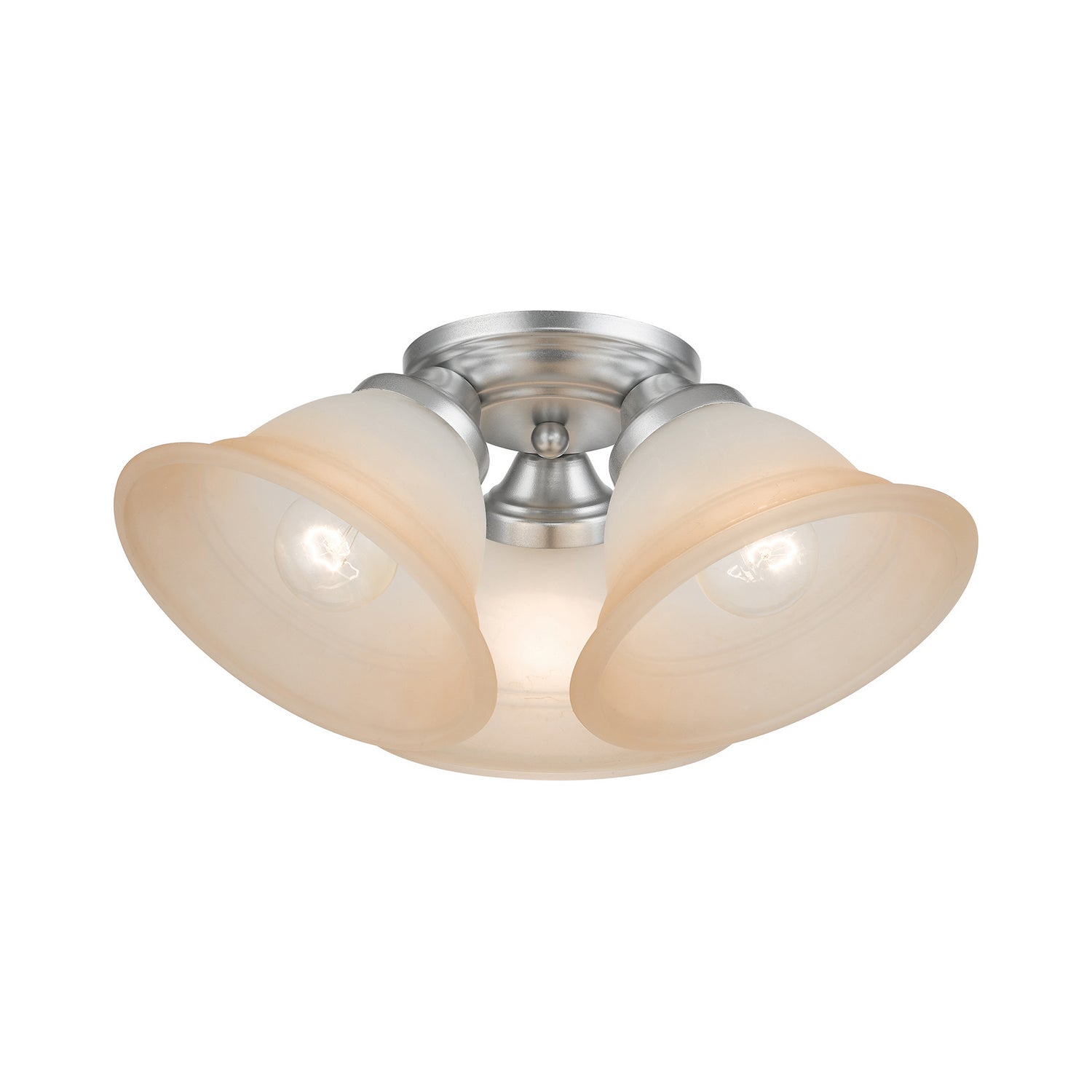 Livex Lighting - 40729-81 - Three Light Flush Mount - Wynnewood - Painted Satin Nickel
