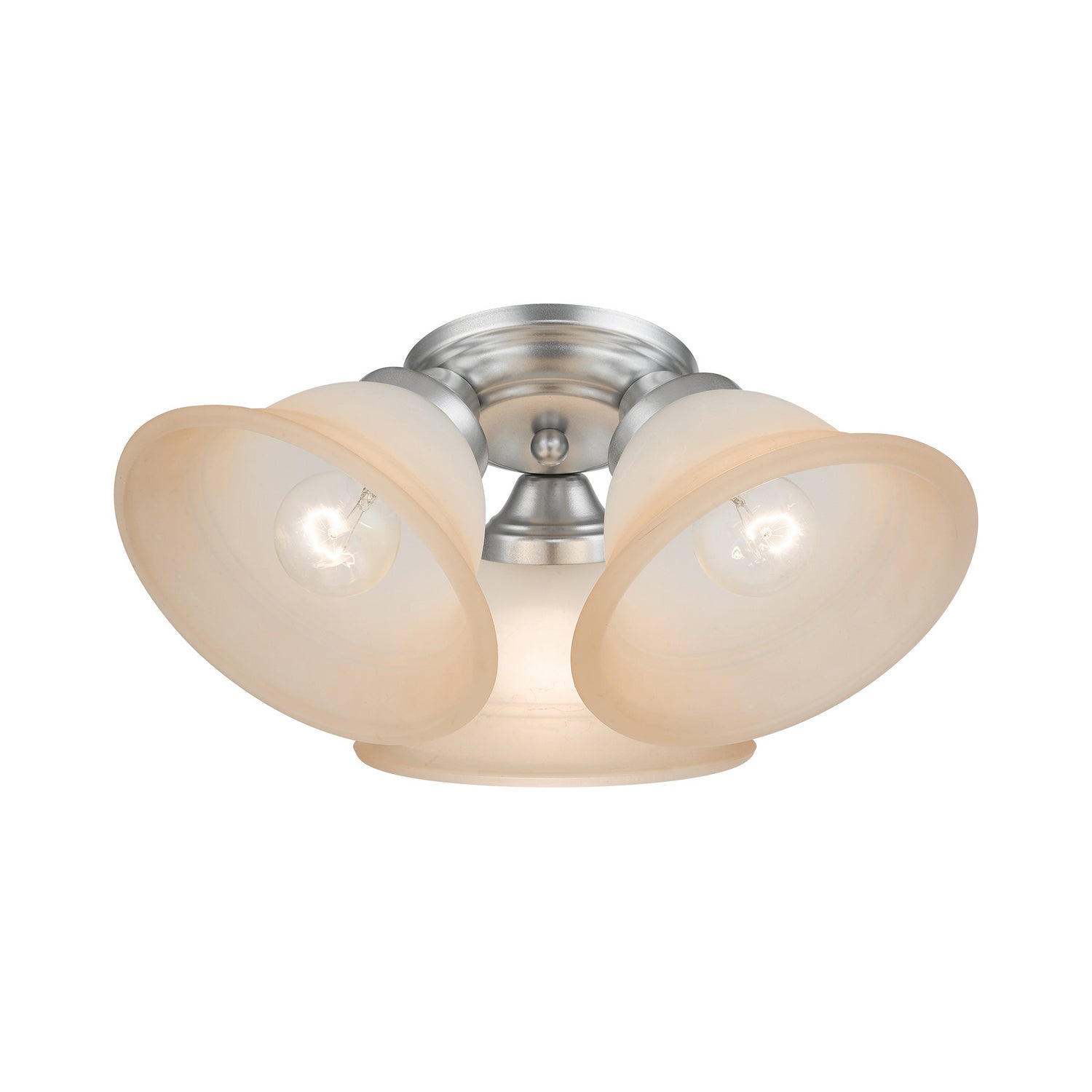 Livex Lighting - 40729-81 - Three Light Flush Mount - Wynnewood - Painted Satin Nickel