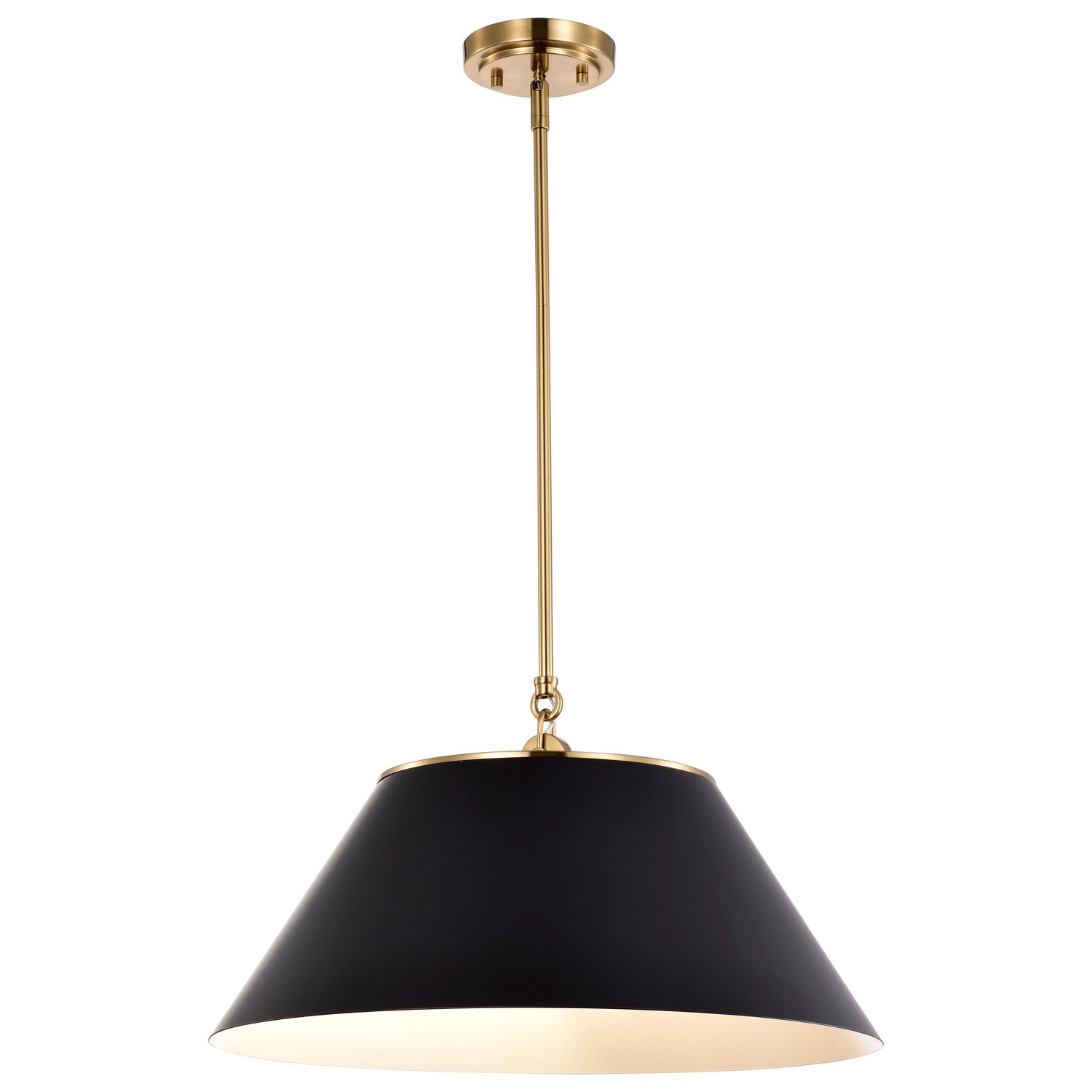 Nuvo Lighting - 60-7414 - Three Light Pendant - Dover - Black / Vintage Brass