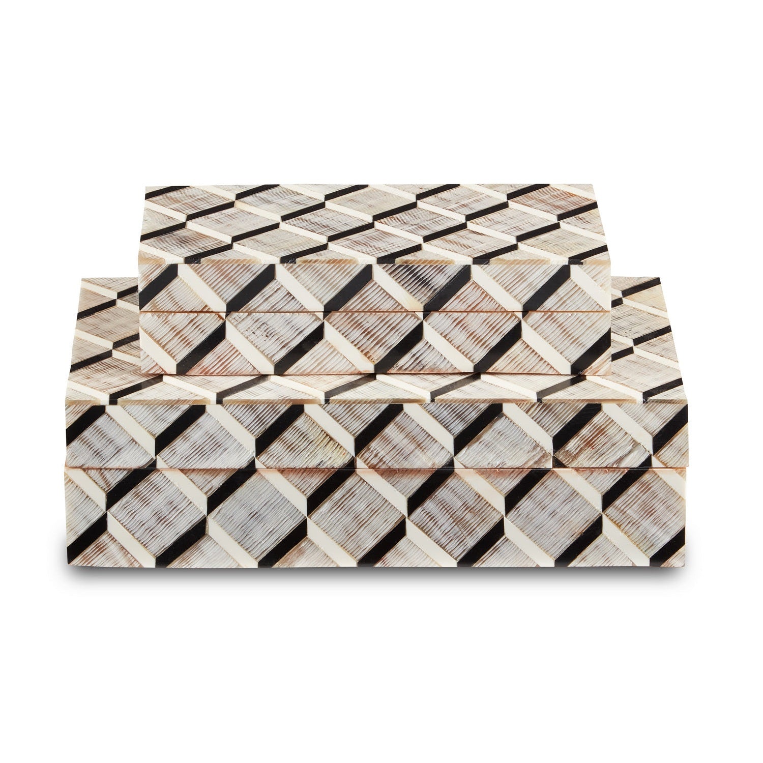 Currey and Company - 1200-0508 - Box - Derian Collection - Black/White/Natural