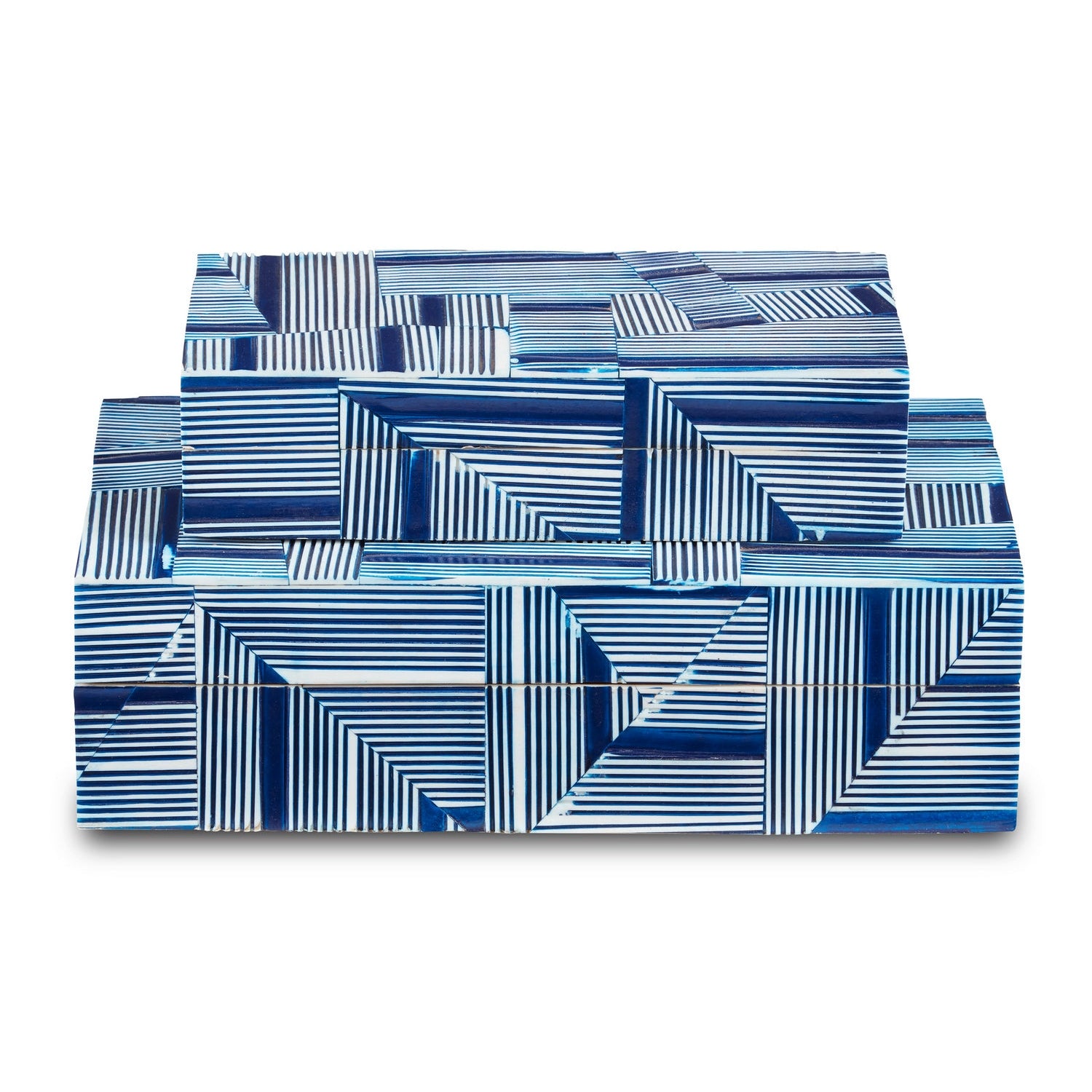 Currey and Company - 1200-0512 - Box - Cade Collection - Blue/White