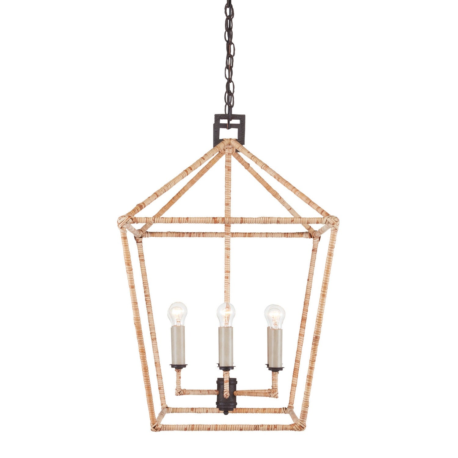 Currey and Company - 9000-0874 - Six Light Lantern - Denison Collection - Molé Black/Natural