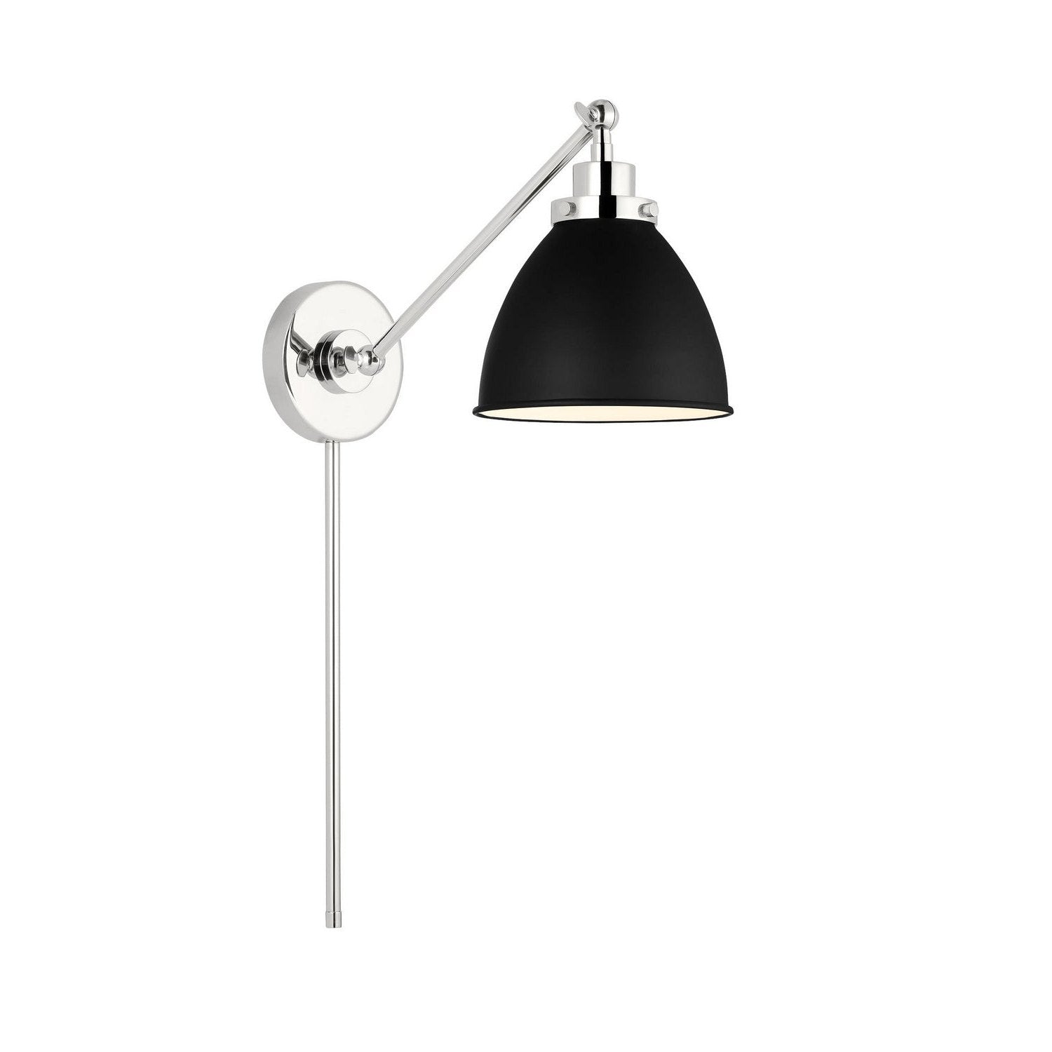 Visual Comfort Studio - CW1131MBKPN - One Light Wall Sconce - Wellfleet - Midnight Black and Polished Nickel