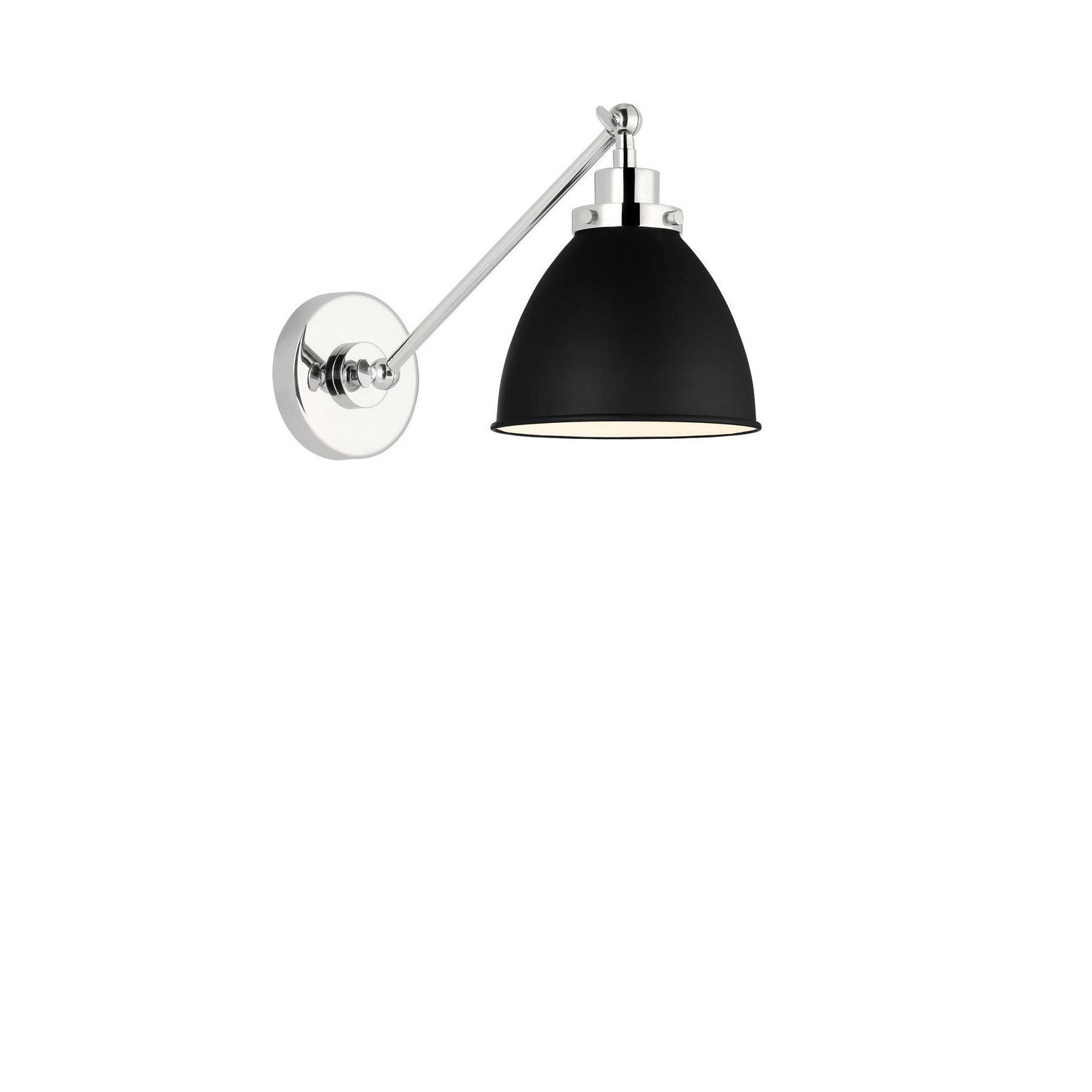 Visual Comfort Studio - CW1131MBKPN - One Light Wall Sconce - Wellfleet - Midnight Black and Polished Nickel
