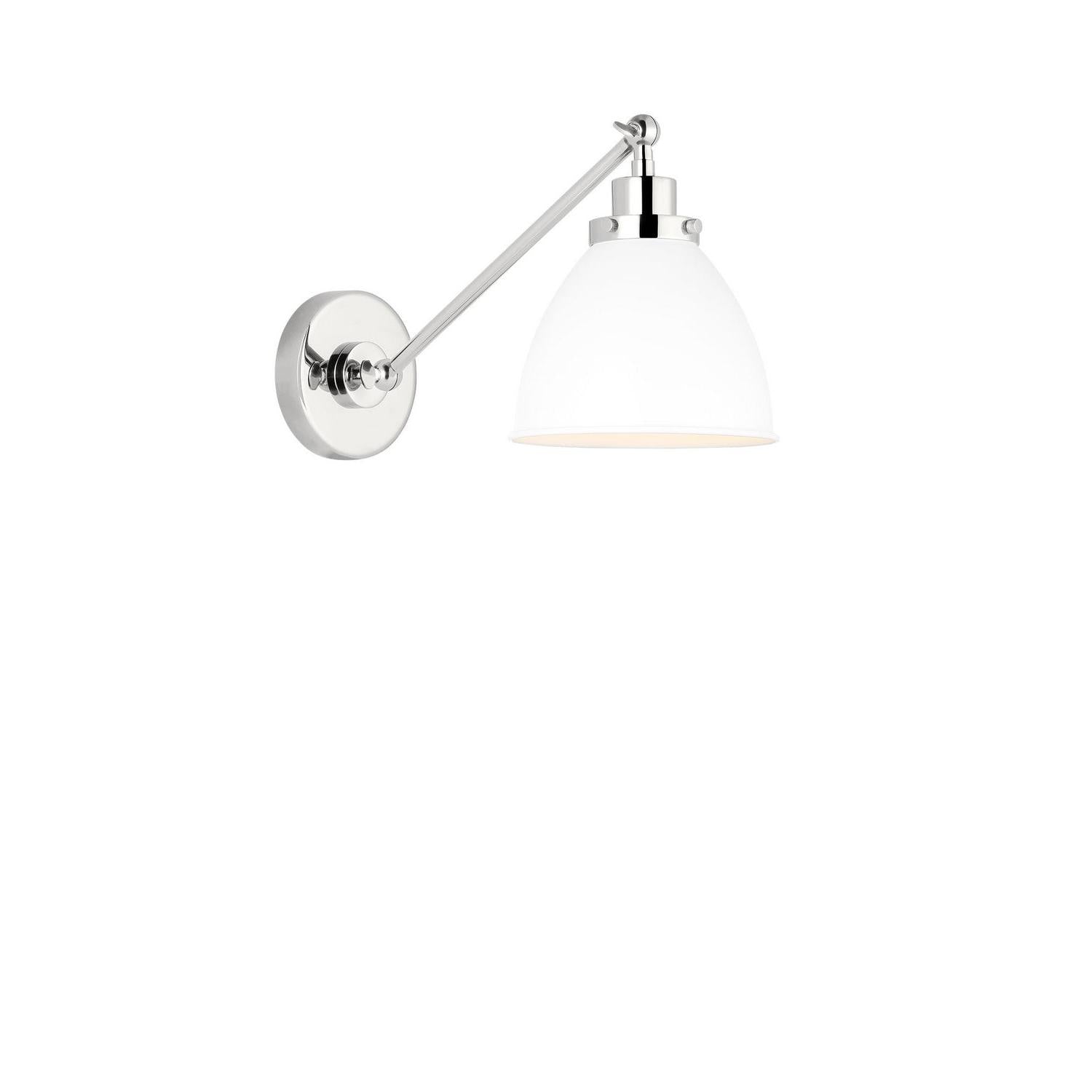 Visual Comfort Studio - CW1131MWTPN - One Light Wall Sconce - Wellfleet - Matte White and Polished Nickel