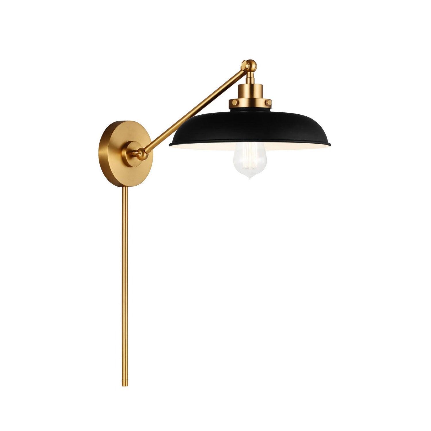 Visual Comfort Studio - CW1141MBKBBS - One Light Wall Sconce - Wellfleet - Midnight Black and Burnished Brass