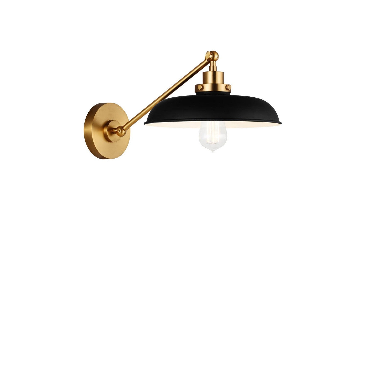 Visual Comfort Studio - CW1141MBKBBS - One Light Wall Sconce - Wellfleet - Midnight Black and Burnished Brass