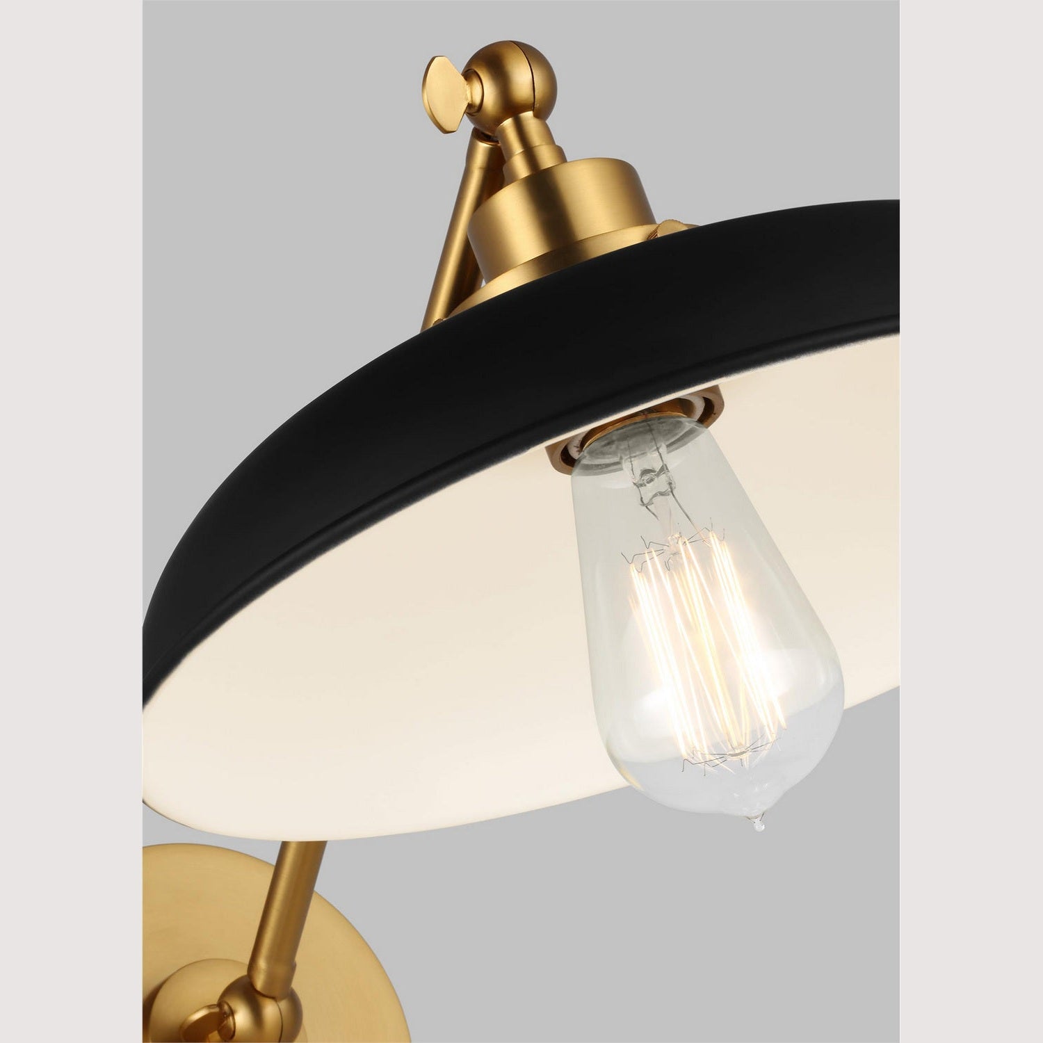 Visual Comfort Studio - CW1141MBKBBS - One Light Wall Sconce - Wellfleet - Midnight Black and Burnished Brass