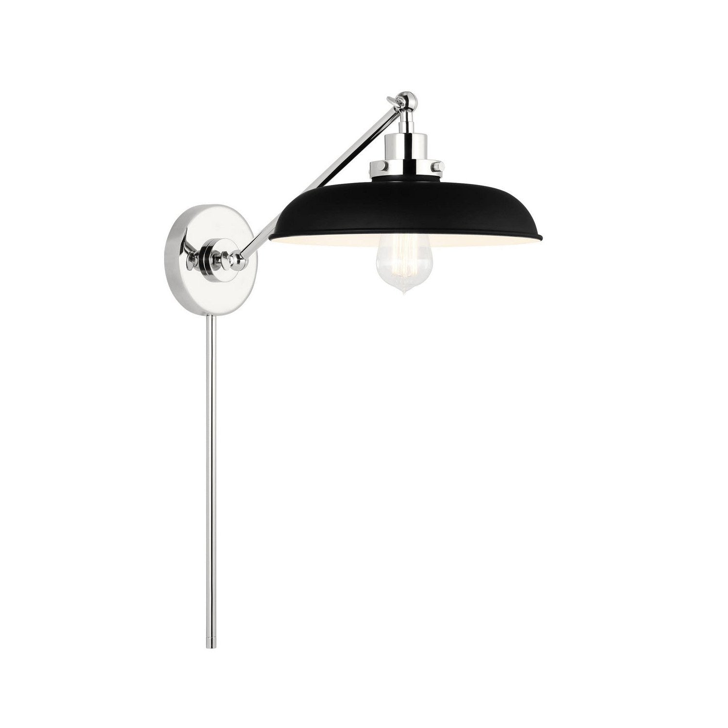 Visual Comfort Studio - CW1141MBKPN - One Light Wall Sconce - Wellfleet - Midnight Black and Polished Nickel