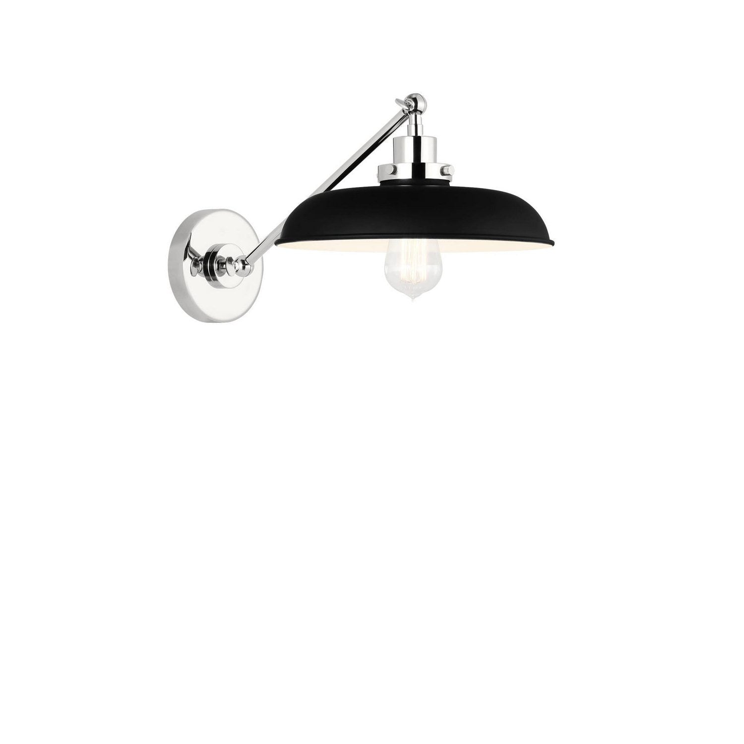 Visual Comfort Studio - CW1141MBKPN - One Light Wall Sconce - Wellfleet - Midnight Black and Polished Nickel