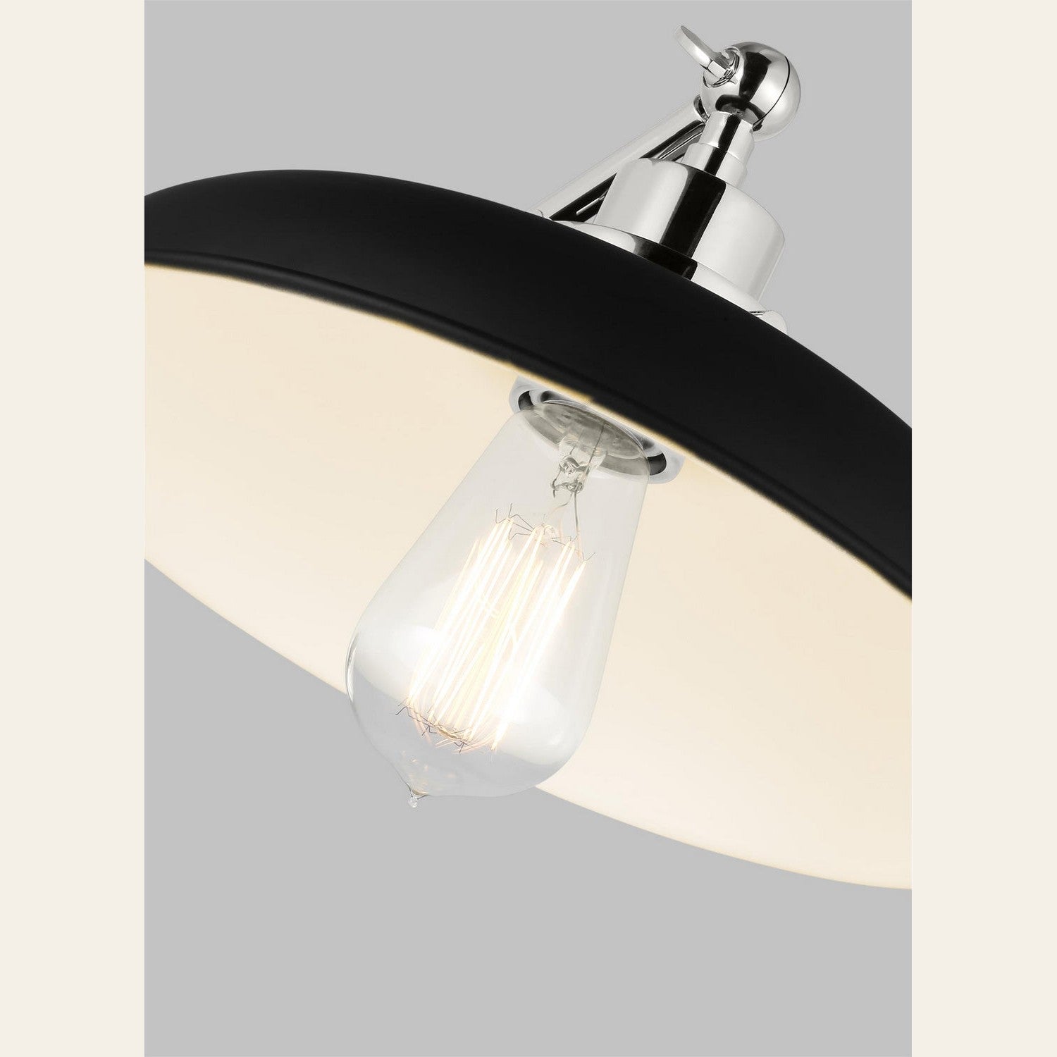Visual Comfort Studio - CW1141MBKPN - One Light Wall Sconce - Wellfleet - Midnight Black and Polished Nickel
