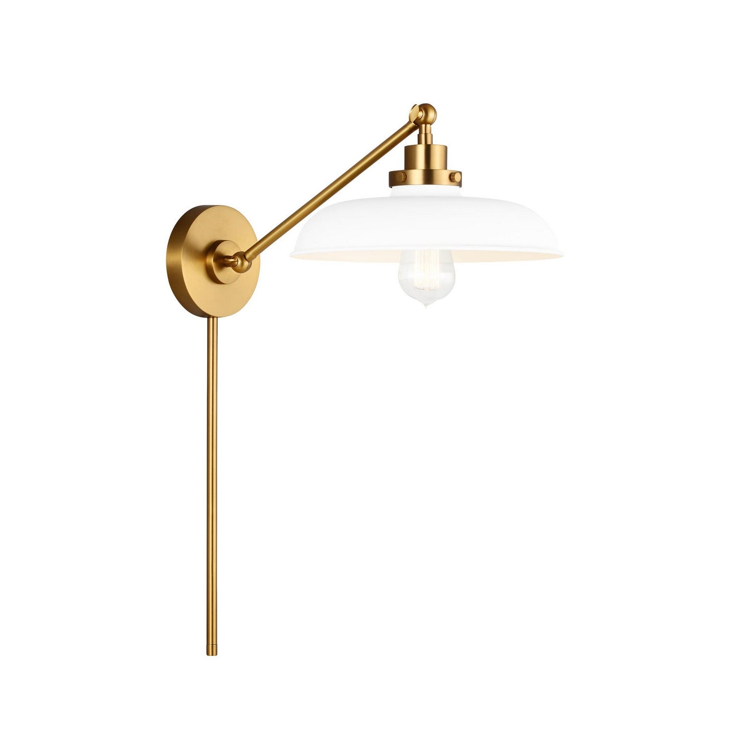 Visual Comfort Studio - CW1141MWTBBS - One Light Wall Sconce - Wellfleet - Matte White and Burnished Brass