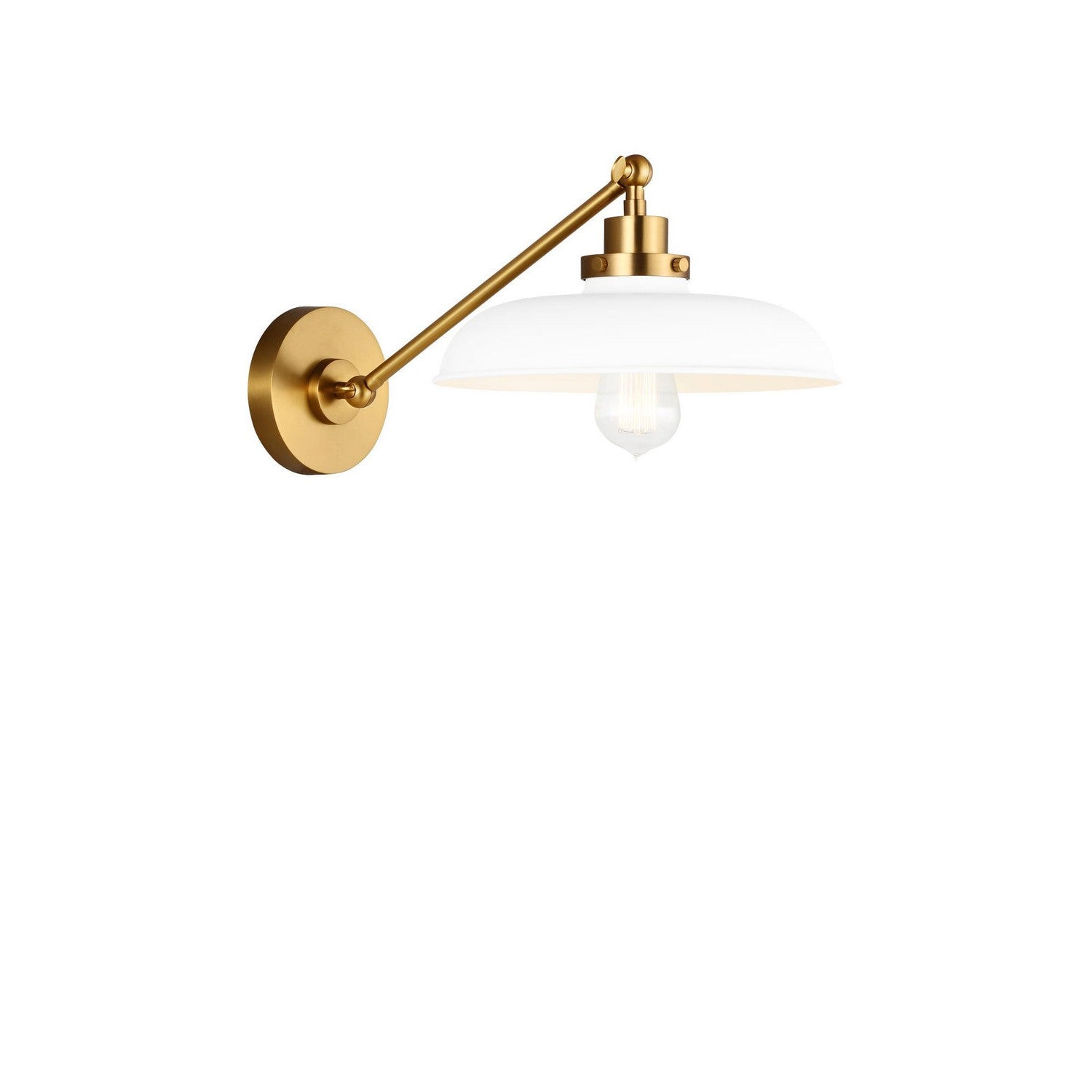 Visual Comfort Studio - CW1141MWTBBS - One Light Wall Sconce - Wellfleet - Matte White and Burnished Brass