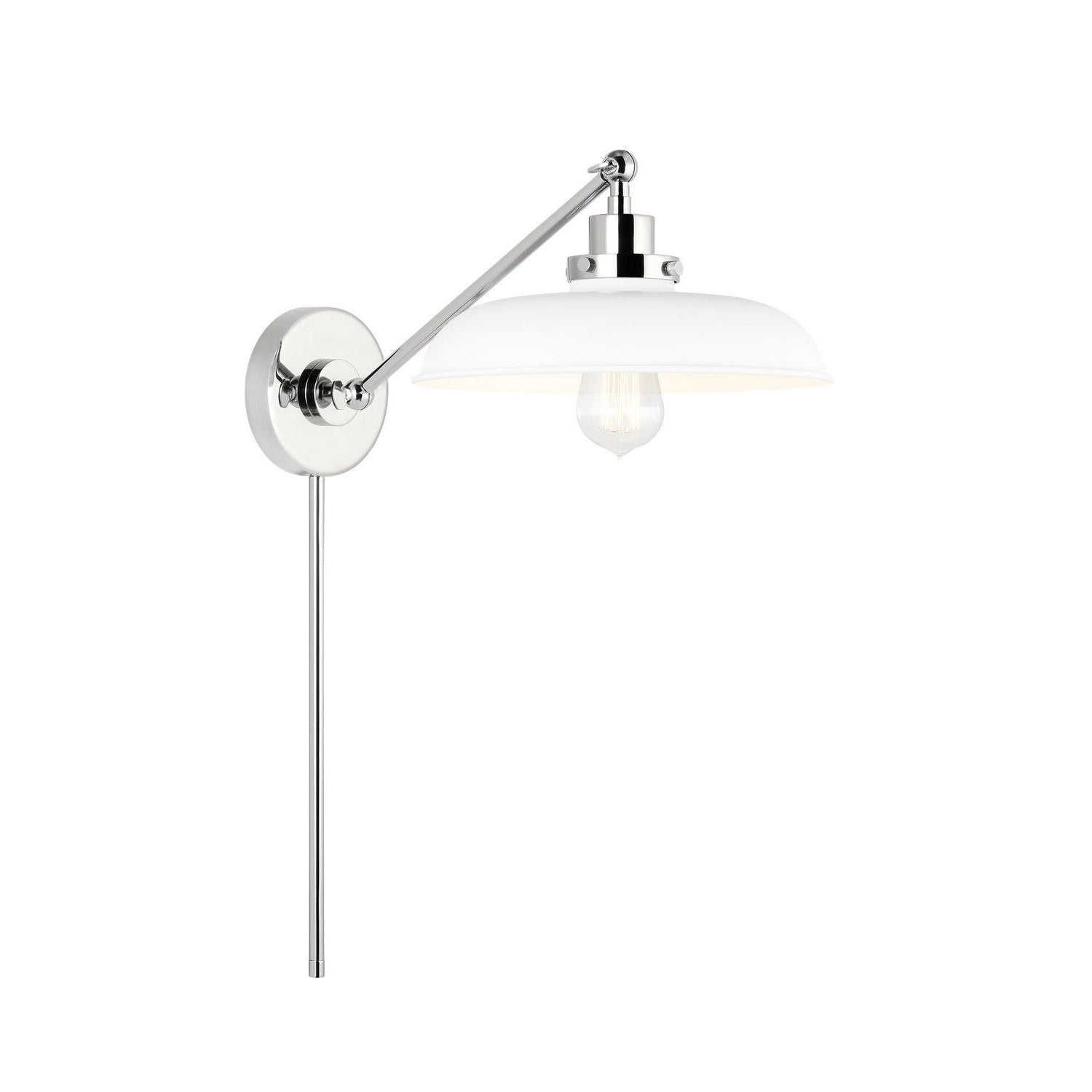 Visual Comfort Studio - CW1141MWTPN - One Light Wall Sconce - Wellfleet - Matte White and Polished Nickel