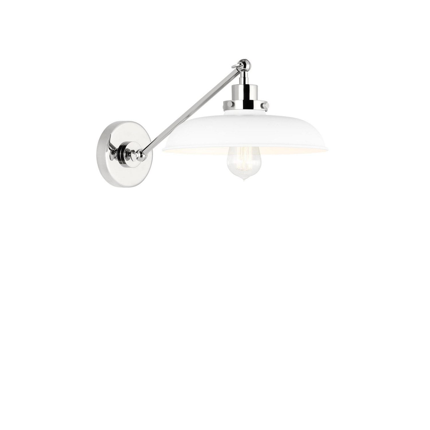 Visual Comfort Studio - CW1141MWTPN - One Light Wall Sconce - Wellfleet - Matte White and Polished Nickel