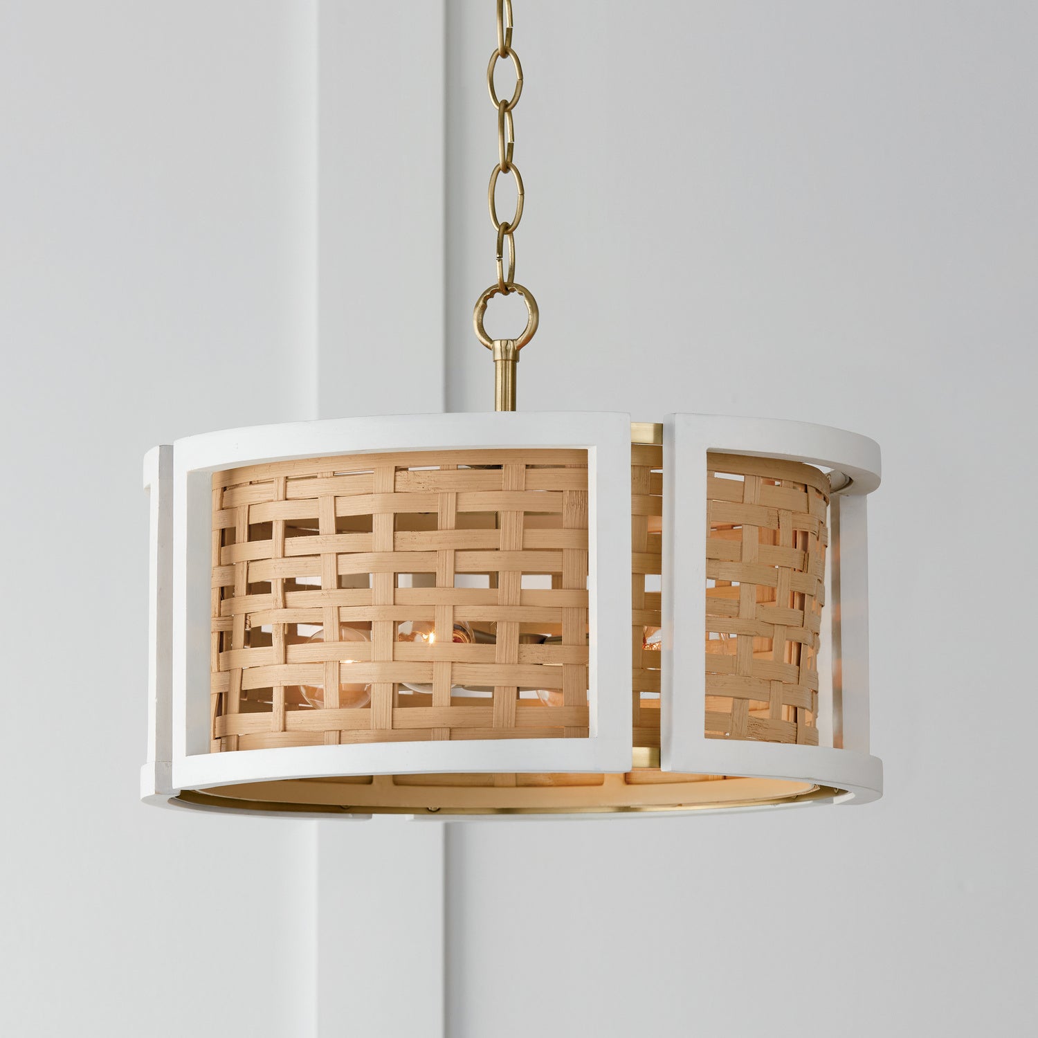Capital Lighting - 244341WM - Four Light Semi Flush Mount - Lola - Flat White and Matte Brass