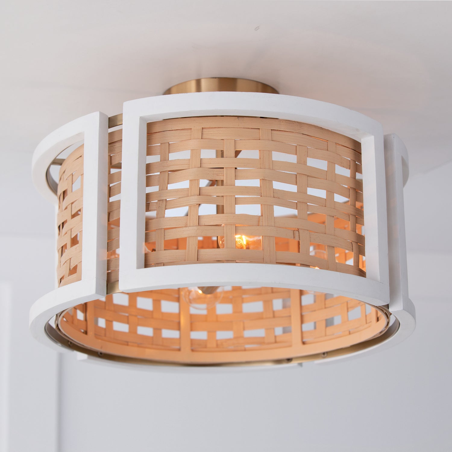 Capital Lighting - 244341WM - Four Light Semi Flush Mount - Lola - Flat White and Matte Brass