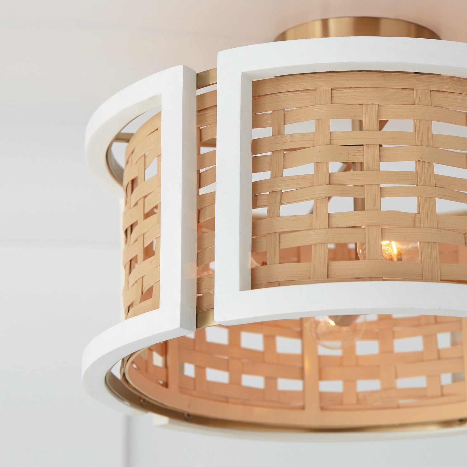 Capital Lighting - 244341WM - Four Light Semi Flush Mount - Lola - Flat White and Matte Brass