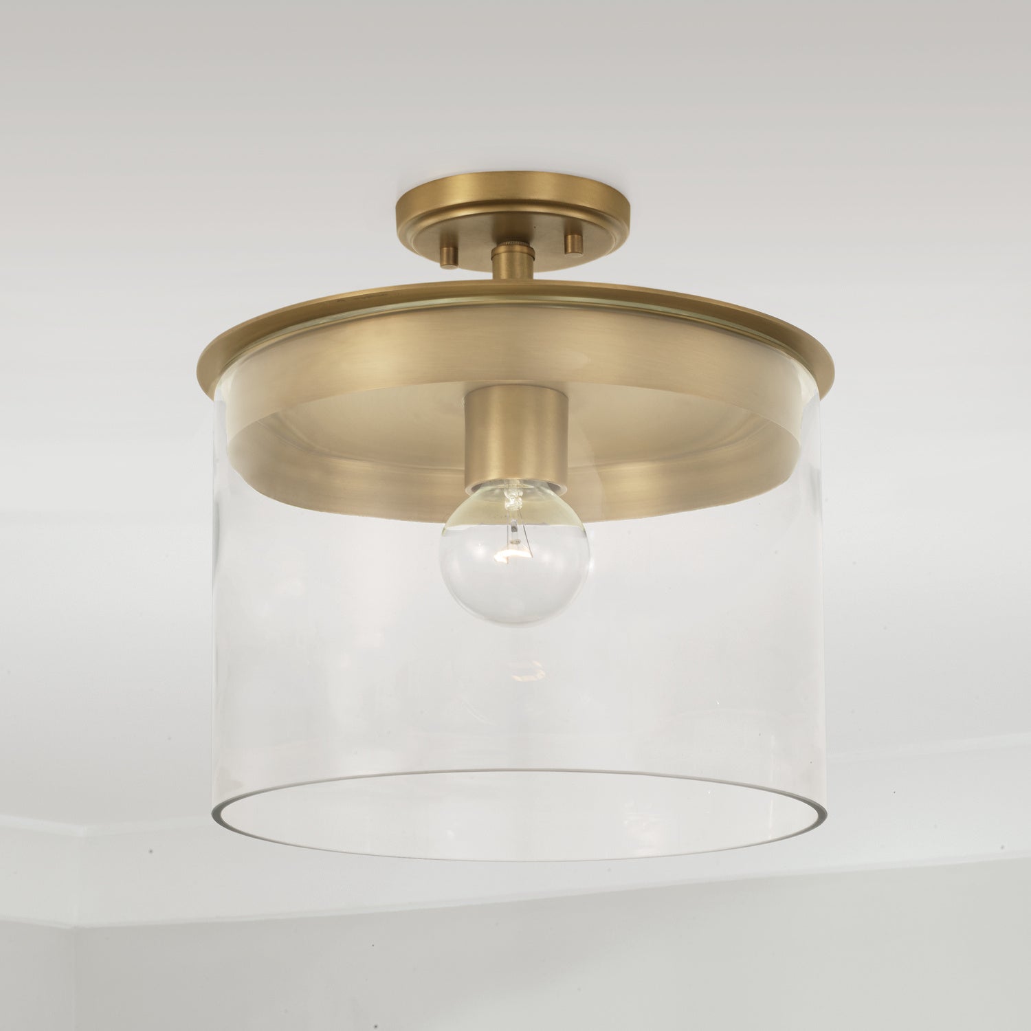 Capital Lighting - 246812AD - One Light Semi Flush Mount - Mason - Aged Brass
