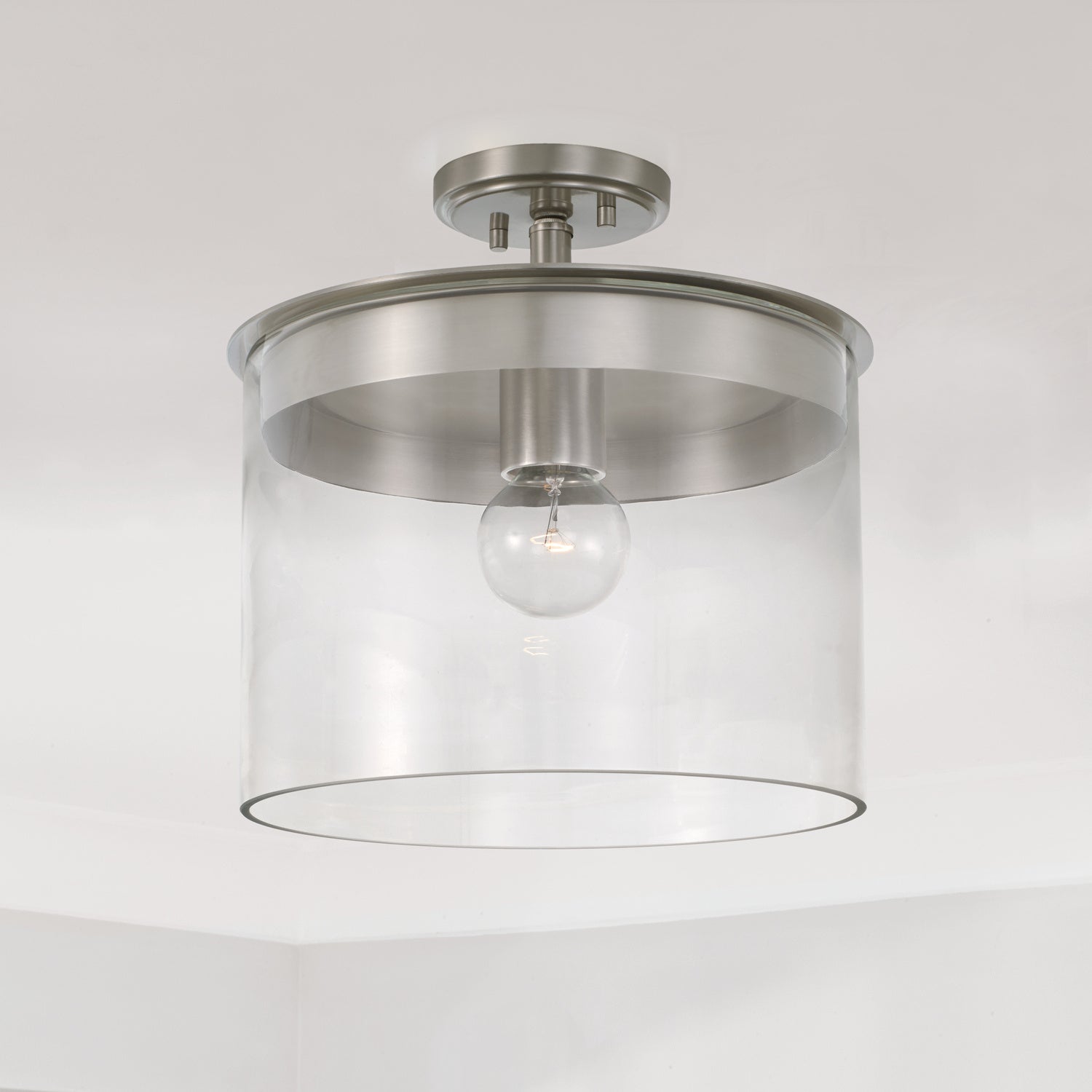 Capital Lighting - 246812BN - One Light Semi Flush Mount - Mason - Brushed Nickel