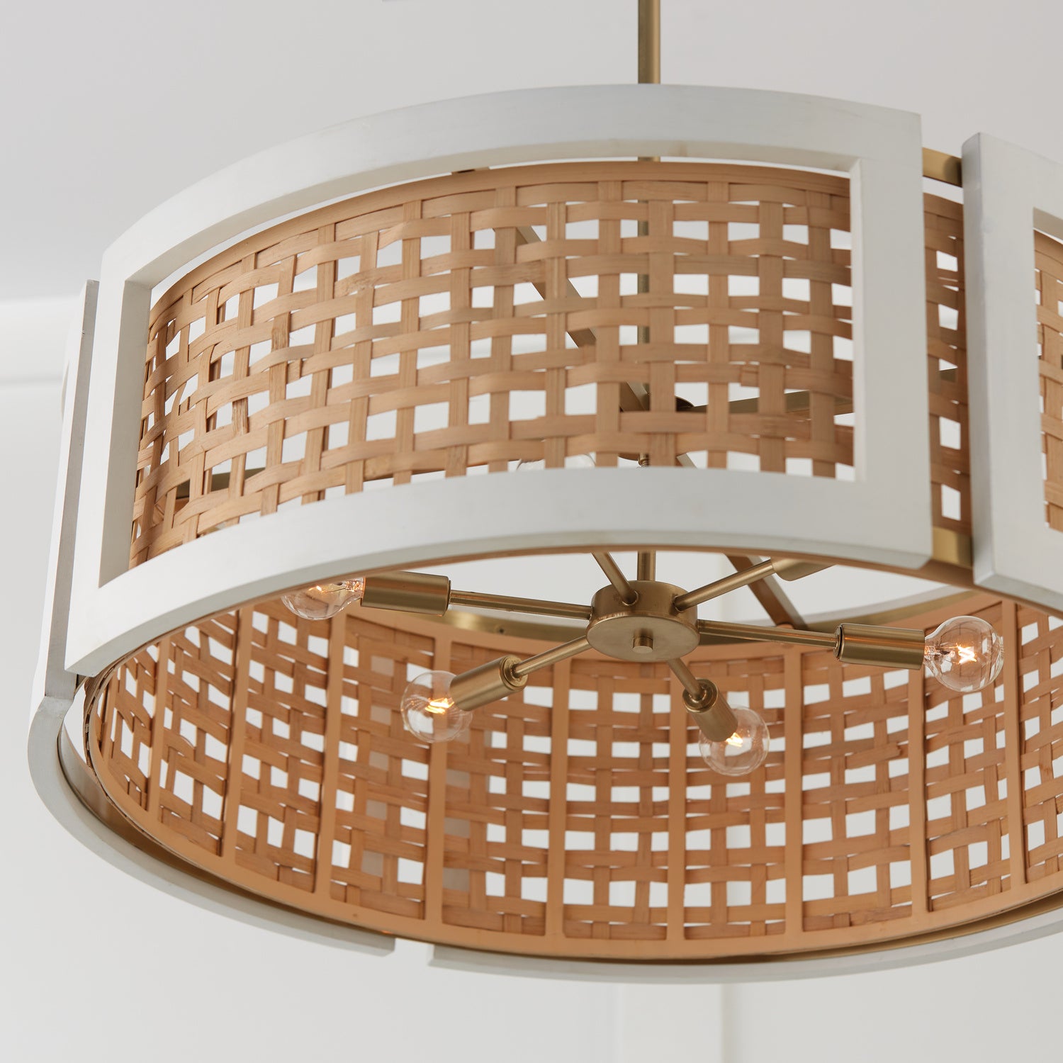 Capital Lighting - 444361WM - Six Light Chandelier - Lola - Flat White and Matte Brass