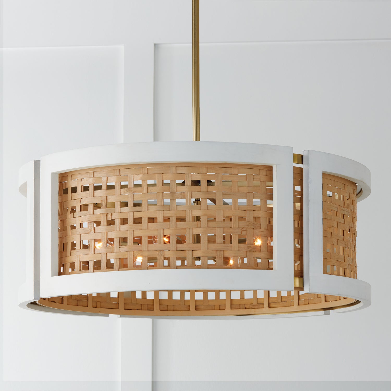 Capital Lighting - 444361WM - Six Light Chandelier - Lola - Flat White and Matte Brass
