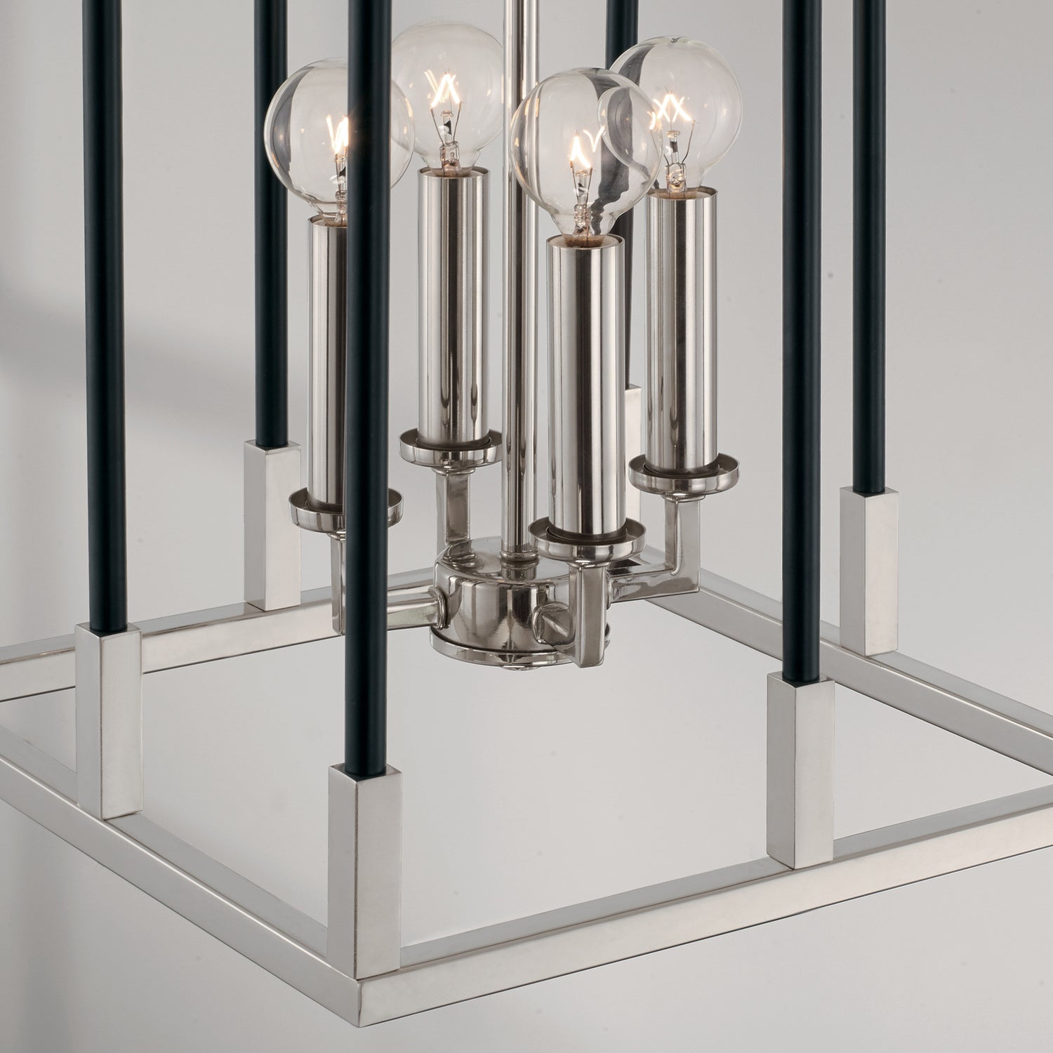 Capital Lighting - 544741NK - Four Light Foyer Pendant - Bleeker - Polished Nickel and Matte Black