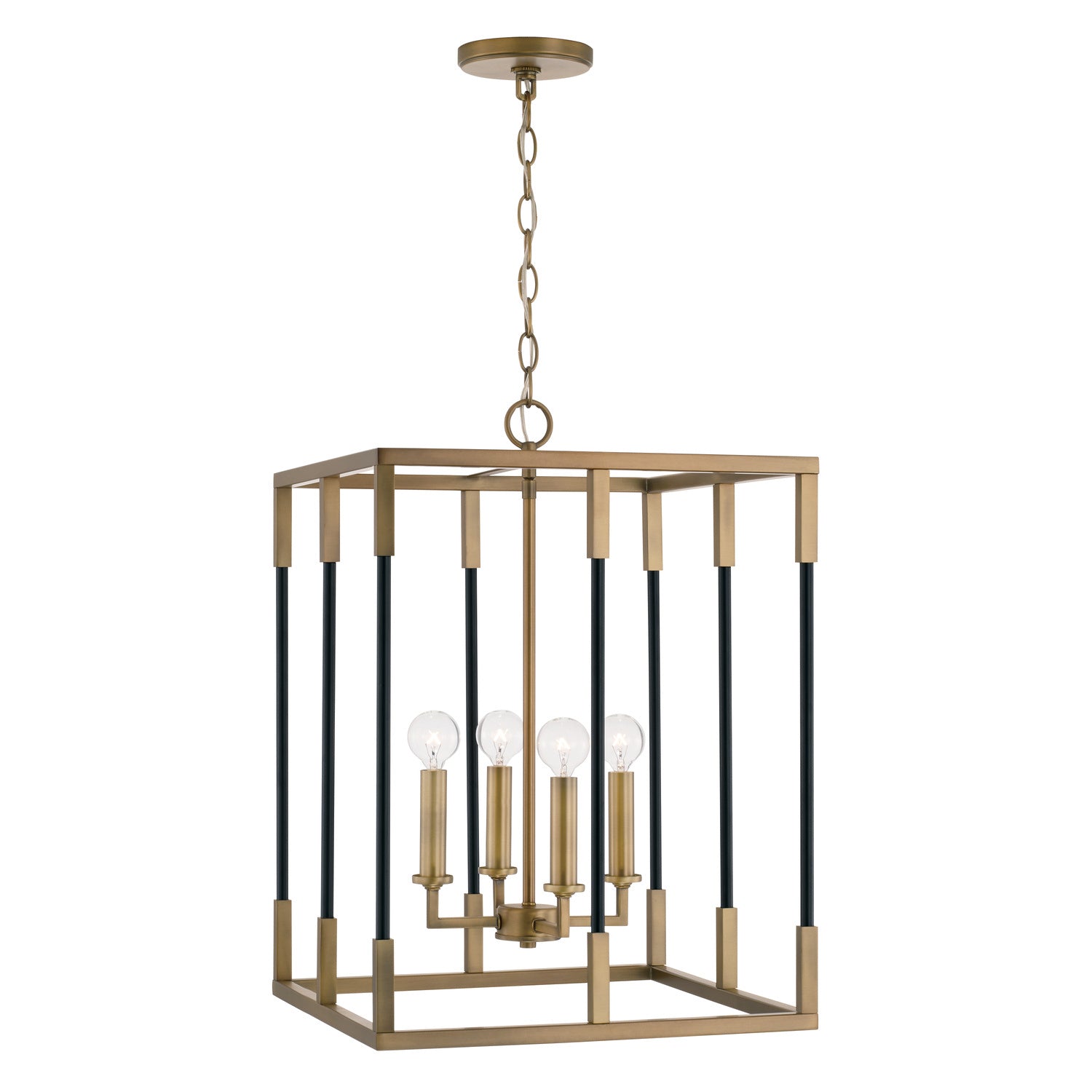 Capital Lighting - 544742AB - Four Light Foyer - Bleeker - Aged Brass and Black