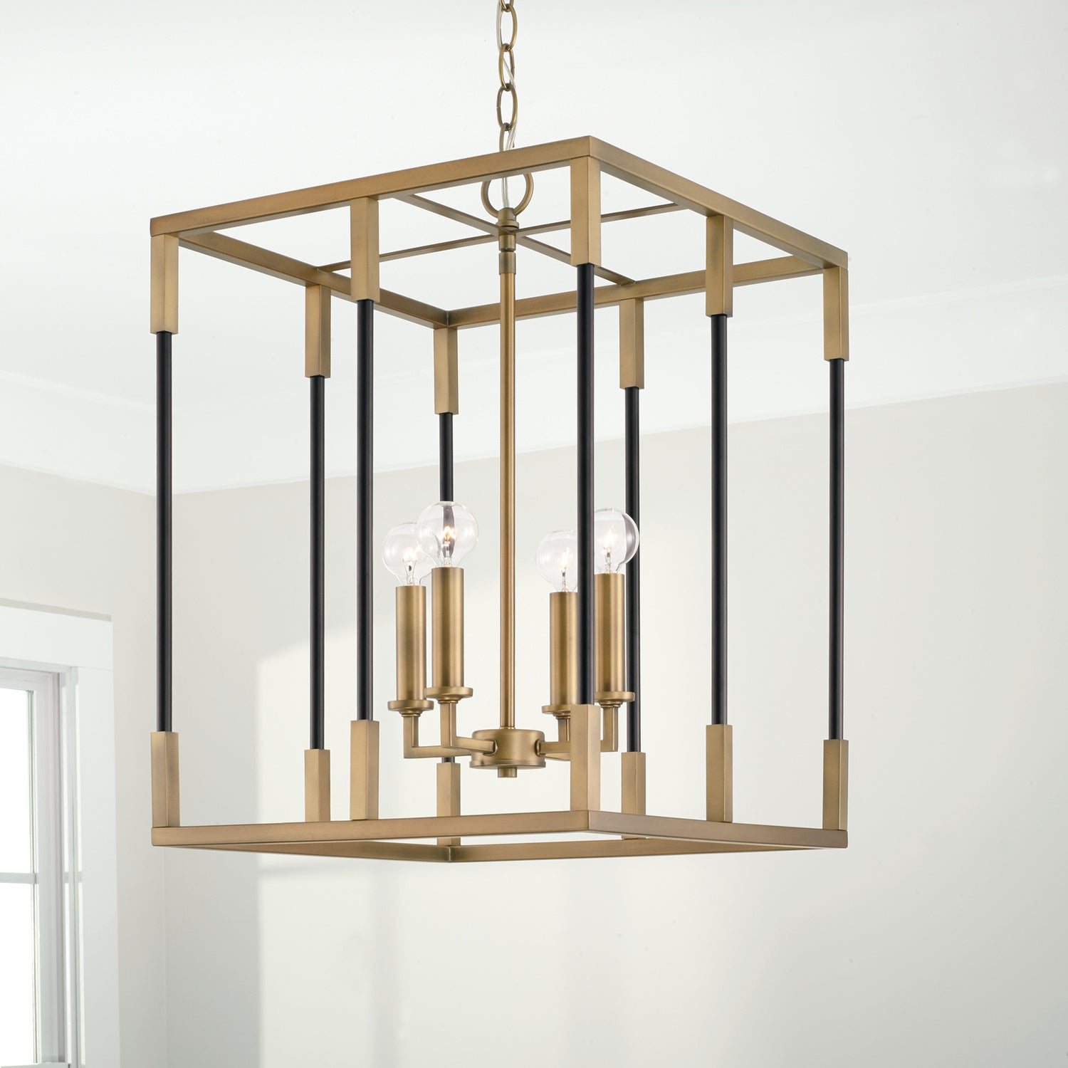 Capital Lighting - 544742AB - Four Light Foyer - Bleeker - Aged Brass and Black