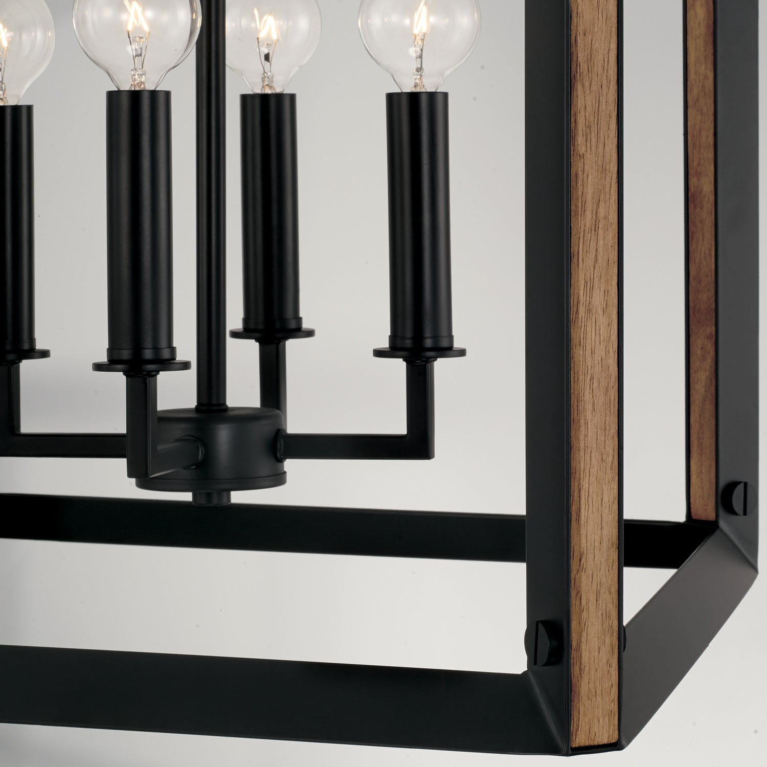 Capital Lighting - 545442KD - Four Light Foyer Pendant - Rowe - Matte Black and Brown Wood