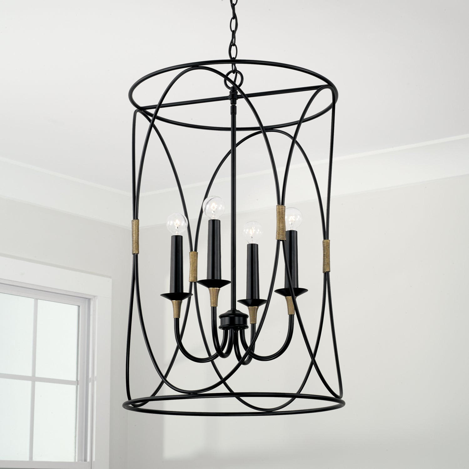 Capital Lighting - 545641KB - Four Light Foyer - Amara - Matte Black with Brass