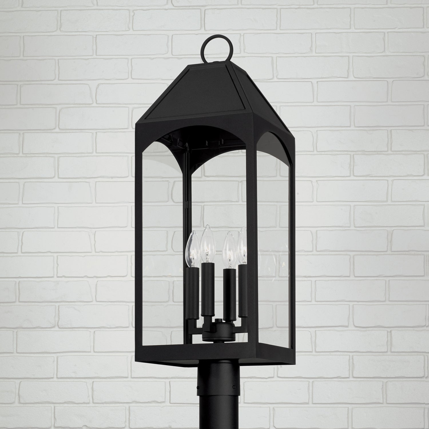 Capital Lighting - 946343BK - Four Light Outdoor Post Lantern - Burton - Black