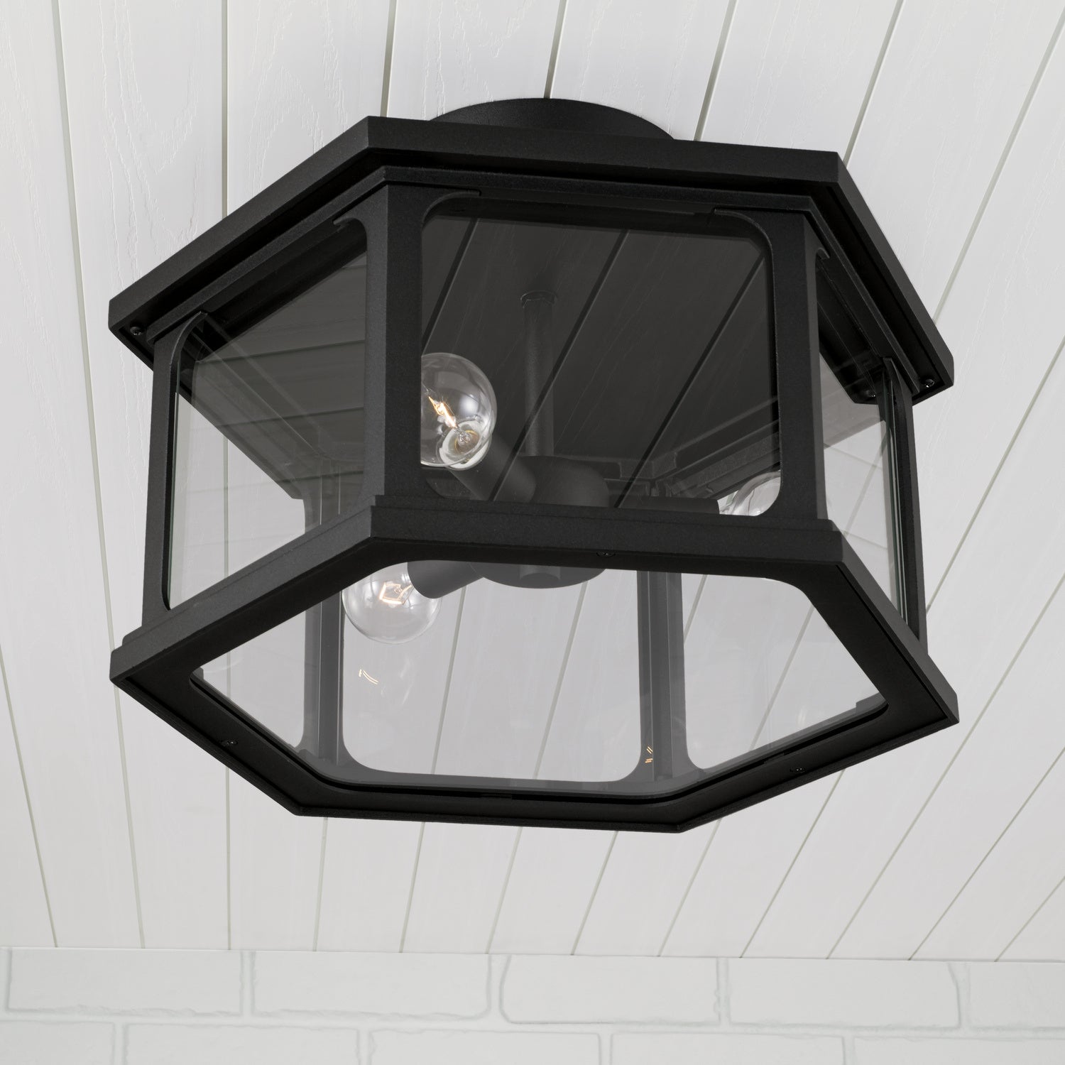 Capital Lighting - 946632BK - Three Light Outdoor Semi Flush Mount - Walton - Black