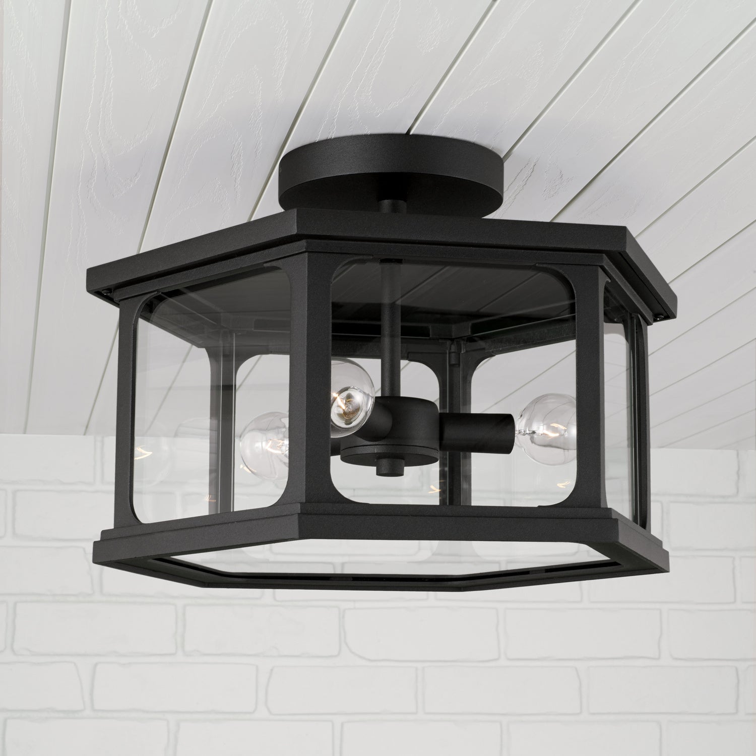 Capital Lighting - 946632BK - Three Light Outdoor Semi Flush Mount - Walton - Black