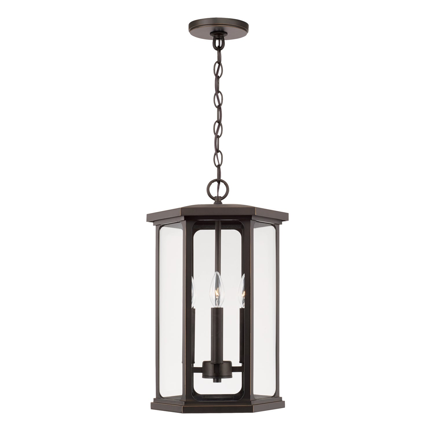 Capital Lighting - 946642OZ - Four Light Outdoor Hanging Lantern - Walton - Oiled Bronze