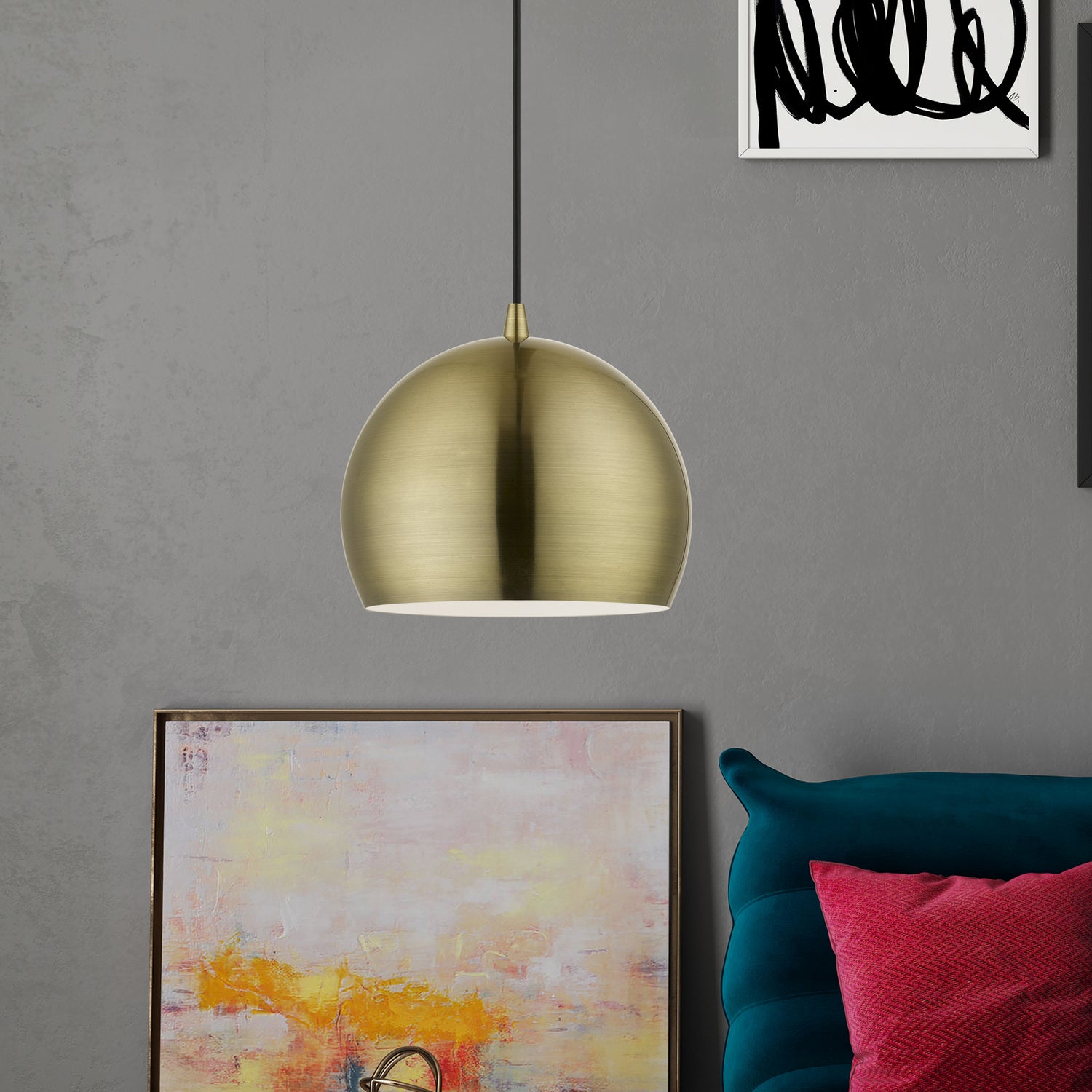 Livex Lighting - 40801-01 - One Light Pendant - Piedmont - Antique Brass
