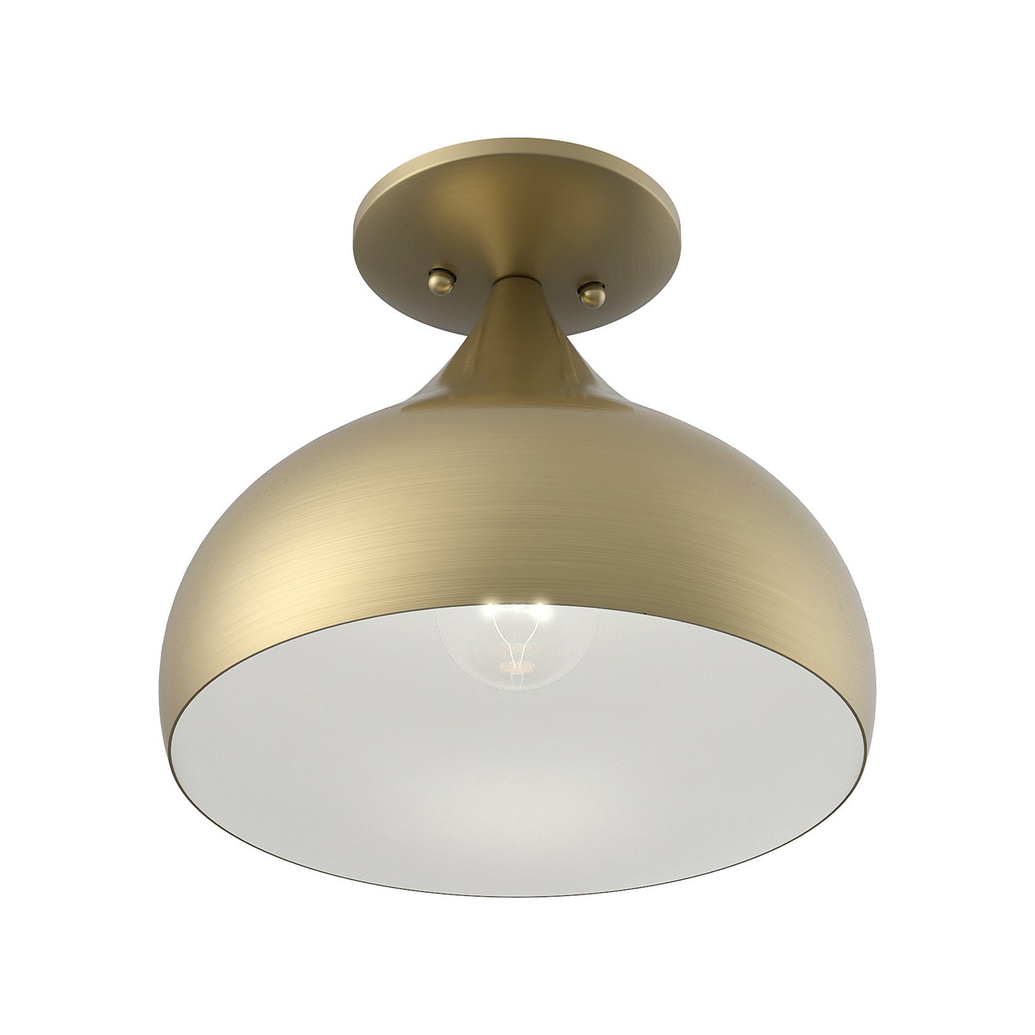 Livex Lighting - 40980-01 - One Light Semi-Flush Mount - Amador - Antique Brass