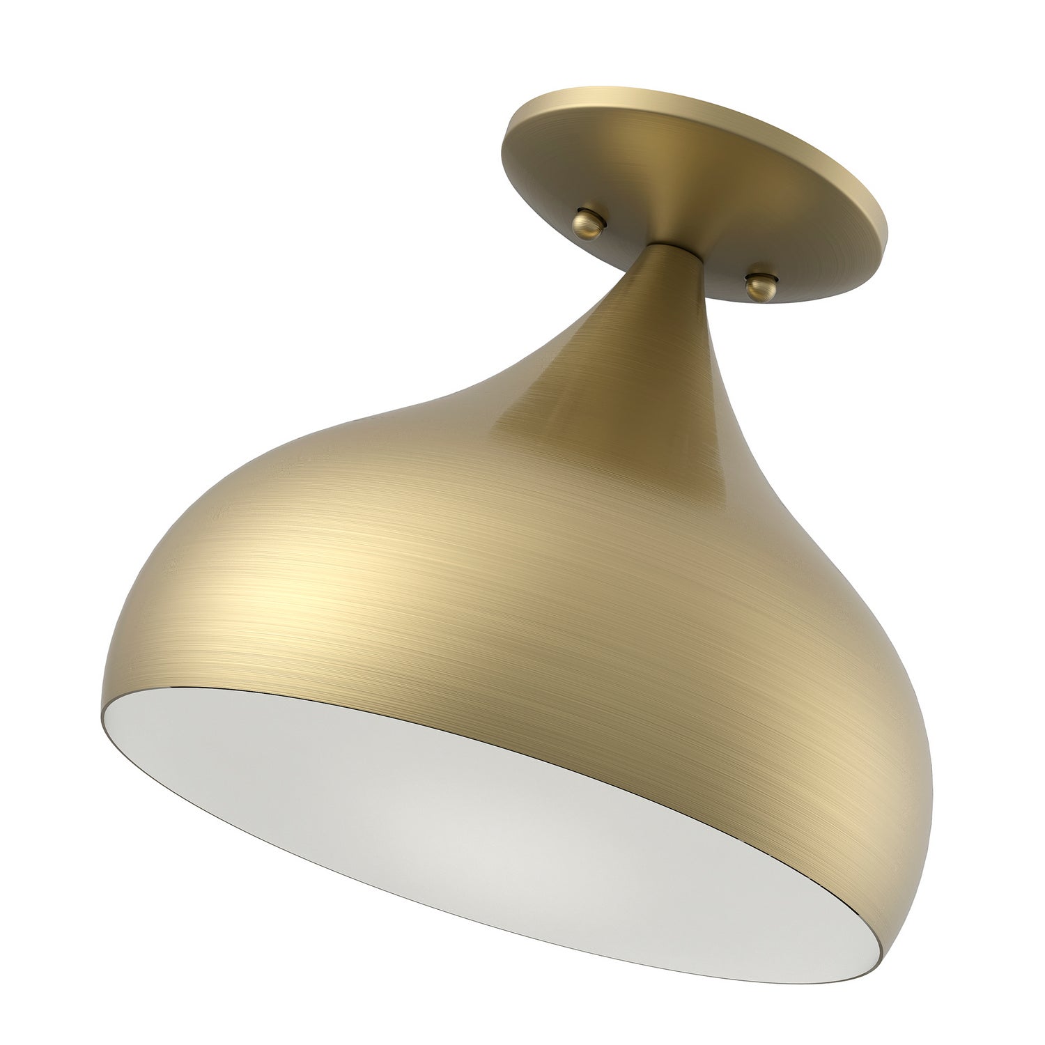 Livex Lighting - 40980-01 - One Light Semi-Flush Mount - Amador - Antique Brass