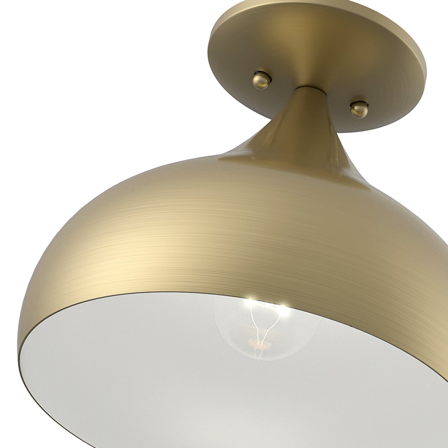 Livex Lighting - 40980-01 - One Light Semi-Flush Mount - Amador - Antique Brass