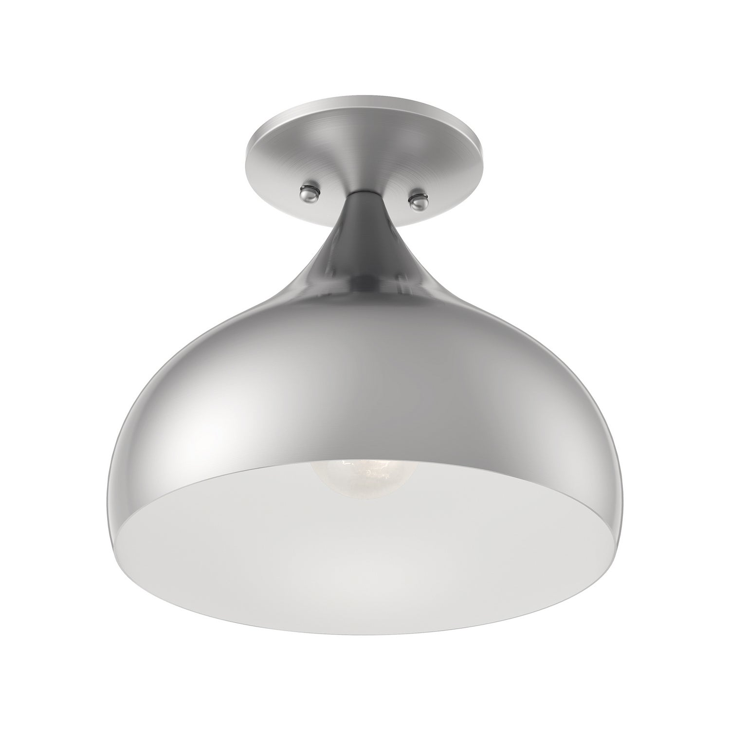 Livex Lighting - 40980-91 - One Light Semi-Flush Mount - Amador - Brushed Nickel
