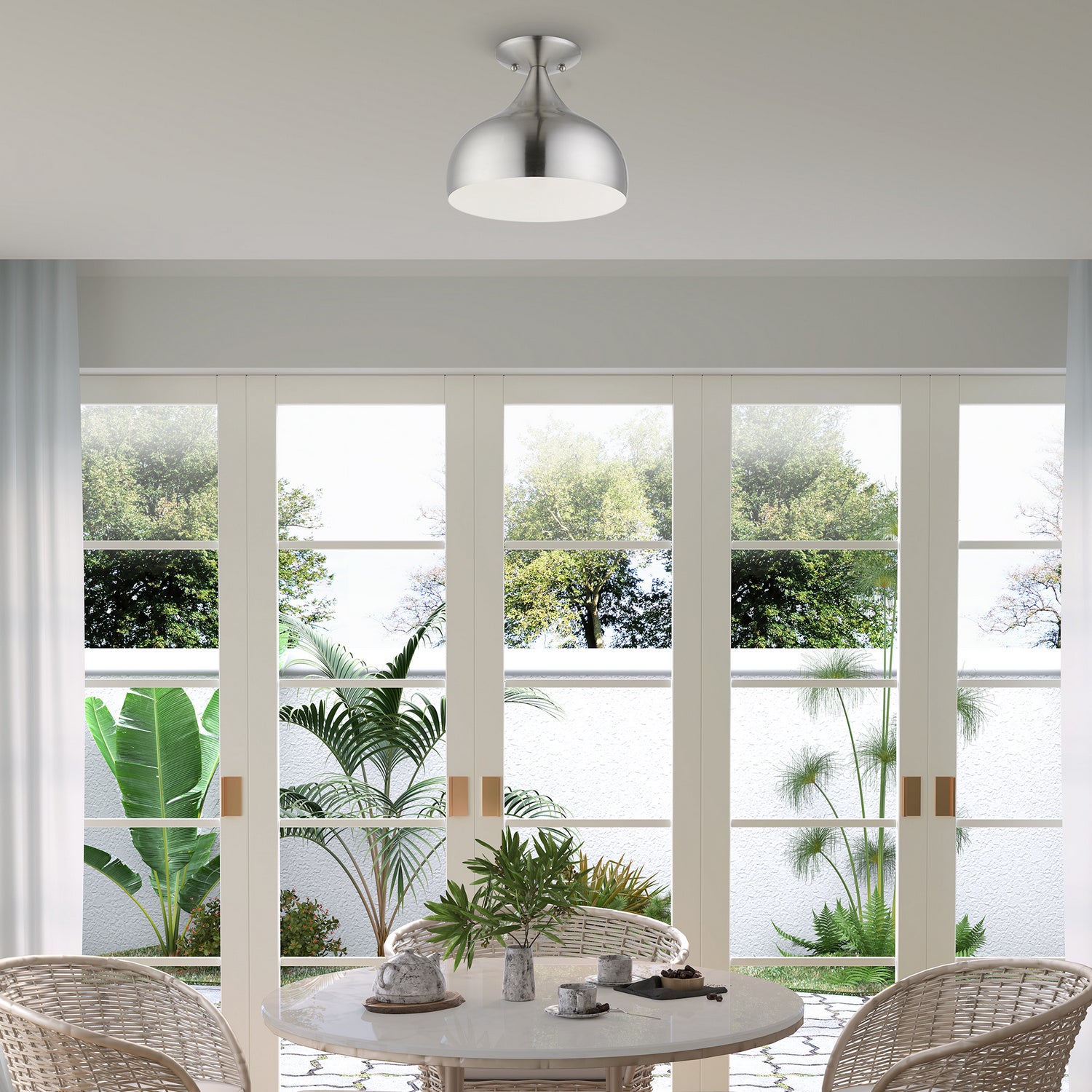Livex Lighting - 40980-91 - One Light Semi-Flush Mount - Amador - Brushed Nickel
