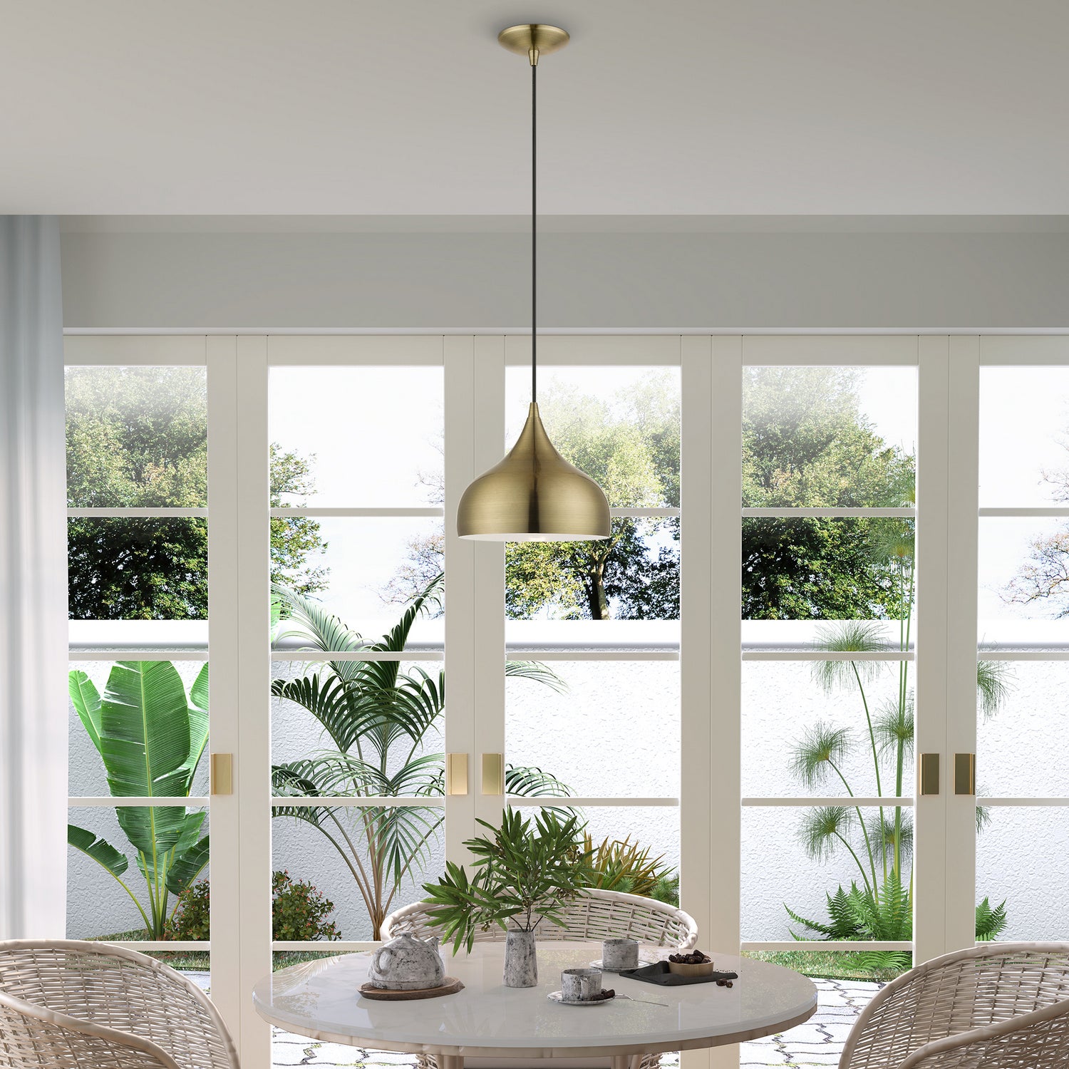 Livex Lighting - 40982-01 - One Light Pendant - Amador - Antique Brass
