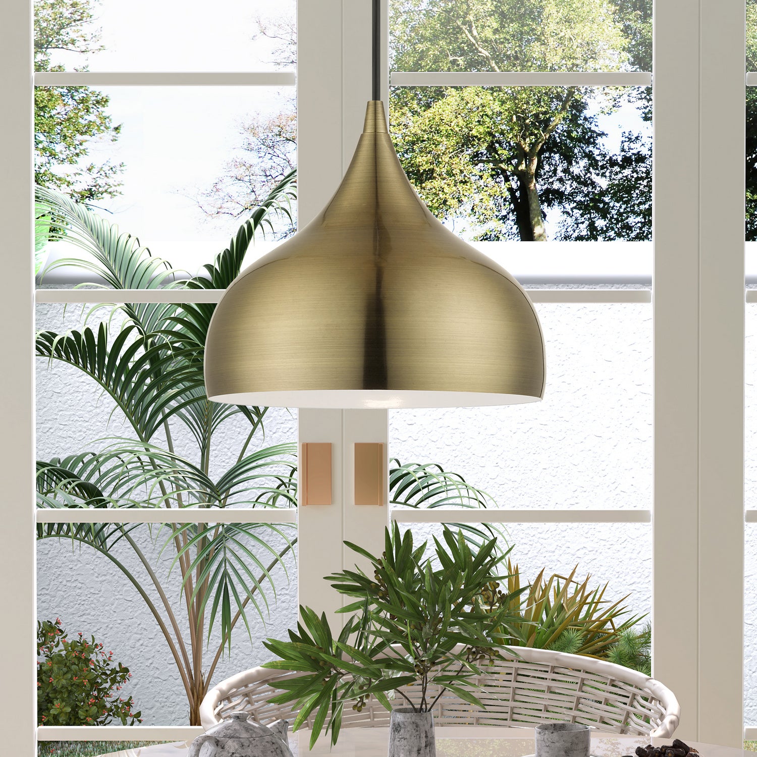 Livex Lighting - 40982-01 - One Light Pendant - Amador - Antique Brass