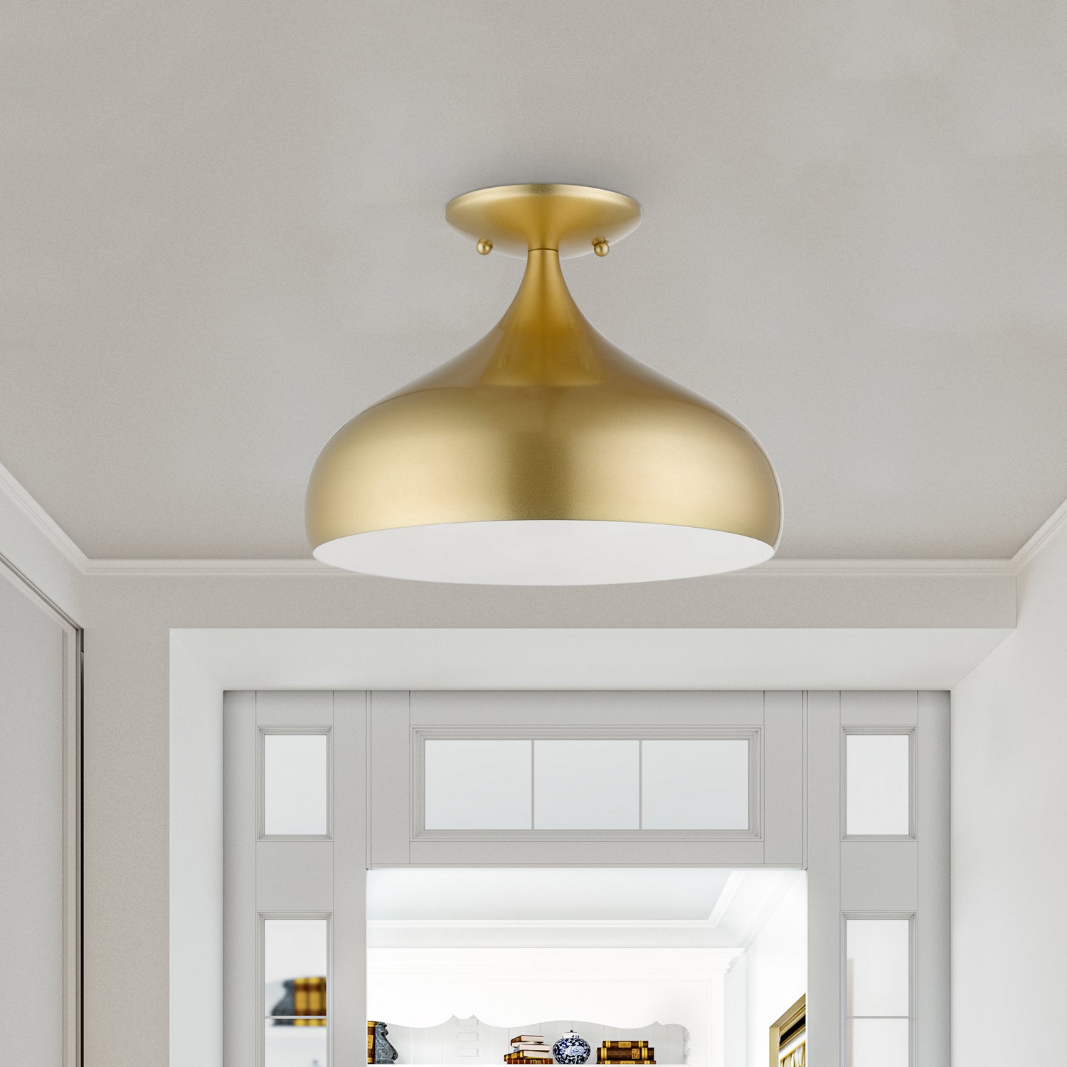 Livex Lighting - 41050-33 - One Light Semi-Flush Mount - Amador - Soft Gold